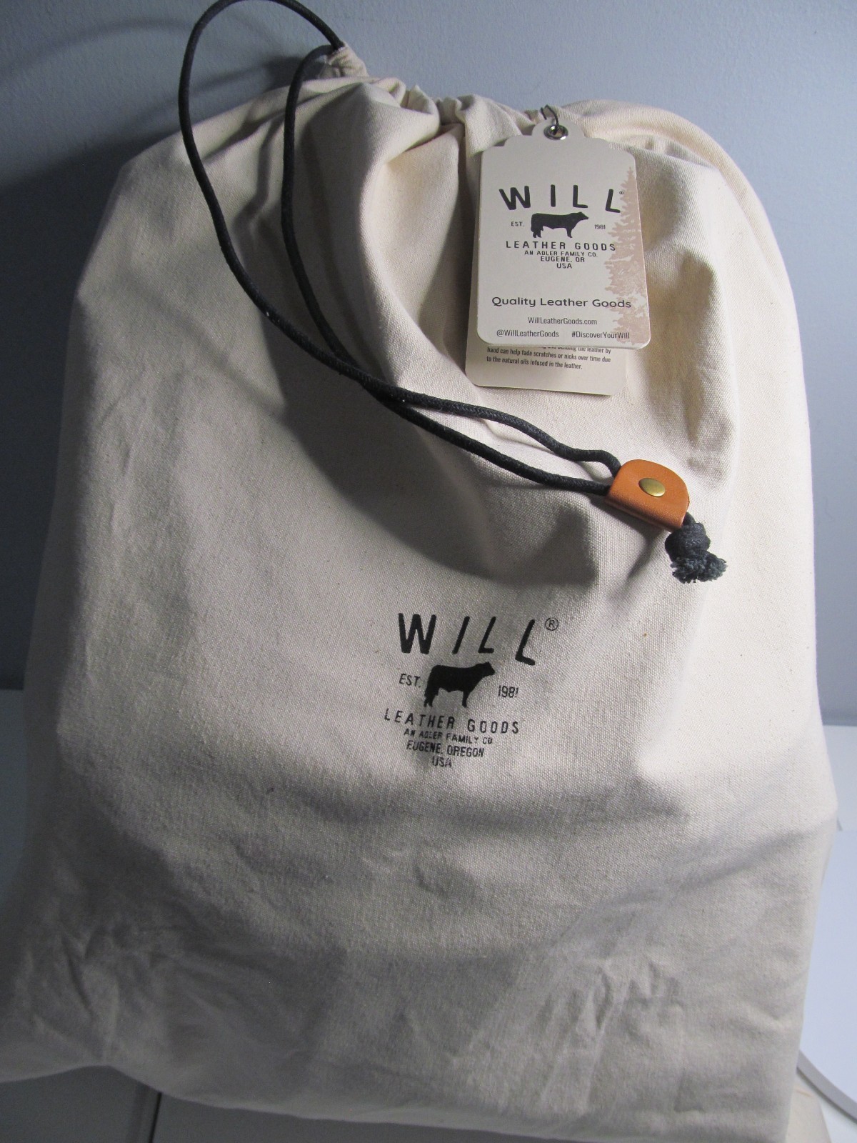 Will Leather Goods, Eugene, OR., Black Leather & Canvas 13″ Laptop Backpack, NWT