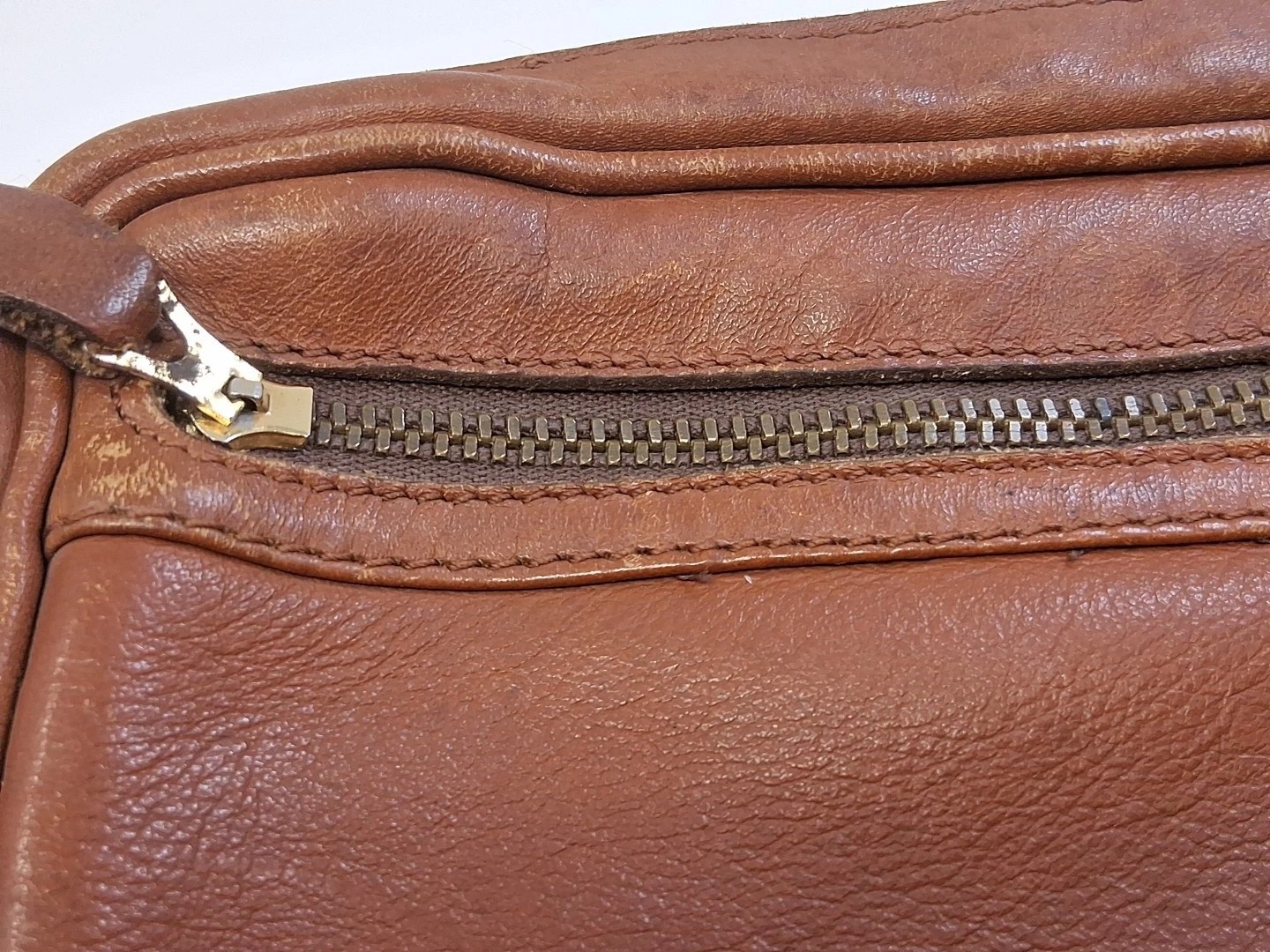 Samsonite Colombian Leather Bag Wrist Clutch Brown Pockets Vtg Unisex 9×6″