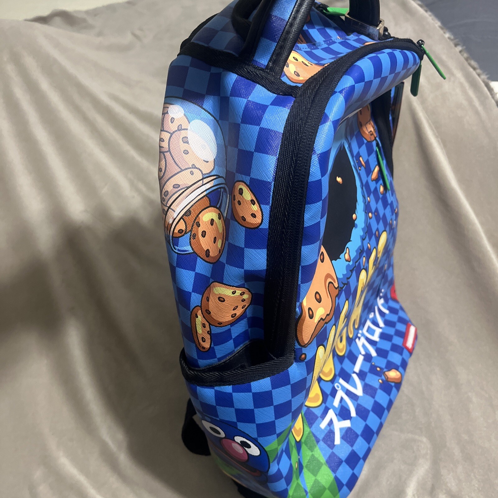 sprayground backpack COOKIE MONSTER ME GET DOUGH Rare Limited Sesame Street New