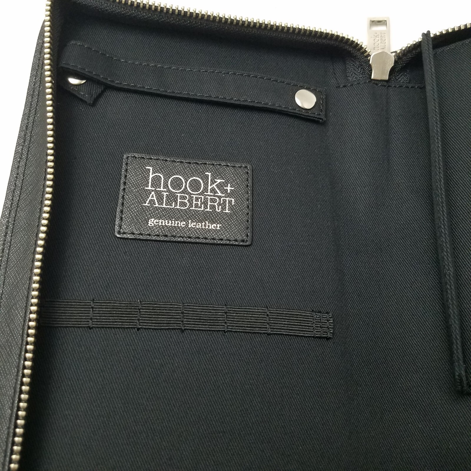 Hook & Albert Black Leather Travel Case 15.5 ×6 inches