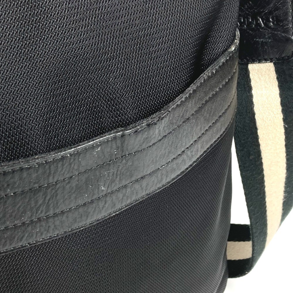 BALLY logo Bag Crossbody Pochette Shoulder Bag Leather/Canvas Black