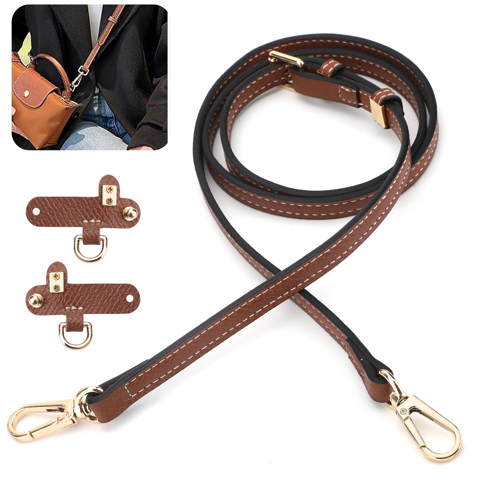 Replacement Crossbody Purse Strap for Mini Longchamp Handbag Shoulder Bag Handle
