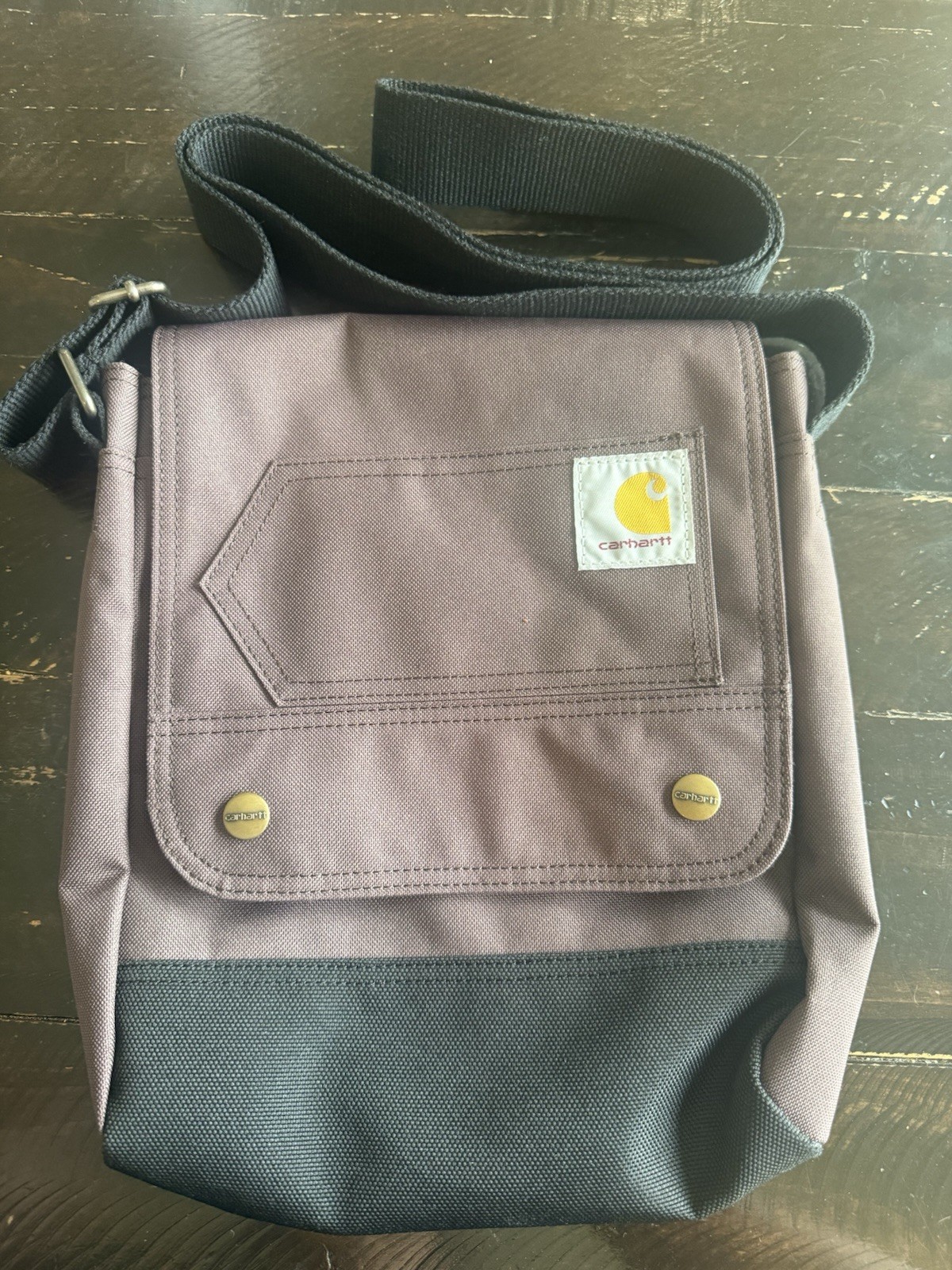 Carhartt Messenger Bag Brown Black Adjustable Strap Inner Pockets Classic