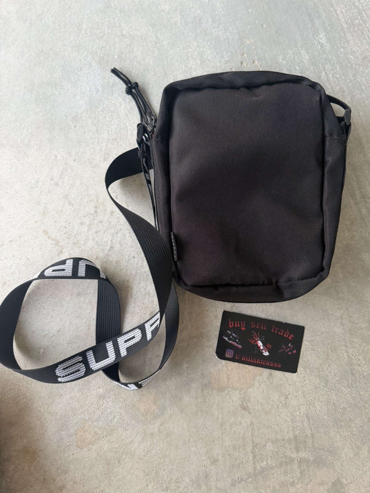 Supreme SS18 Black Nylon Adjustable Shoulder Bag