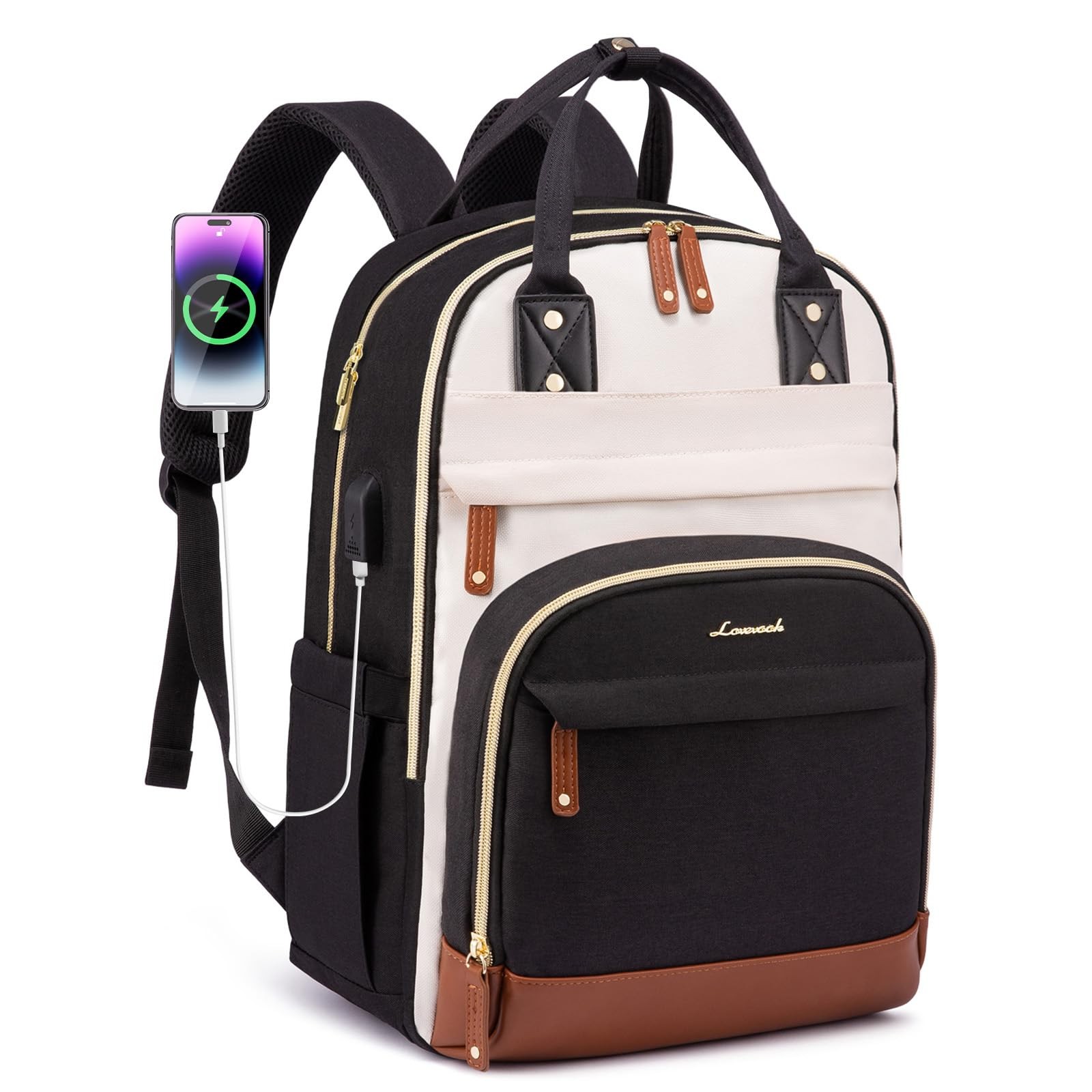 Laptop Backpack Women with USB Port Design,18.4 inch Waterproof Work Travel B…