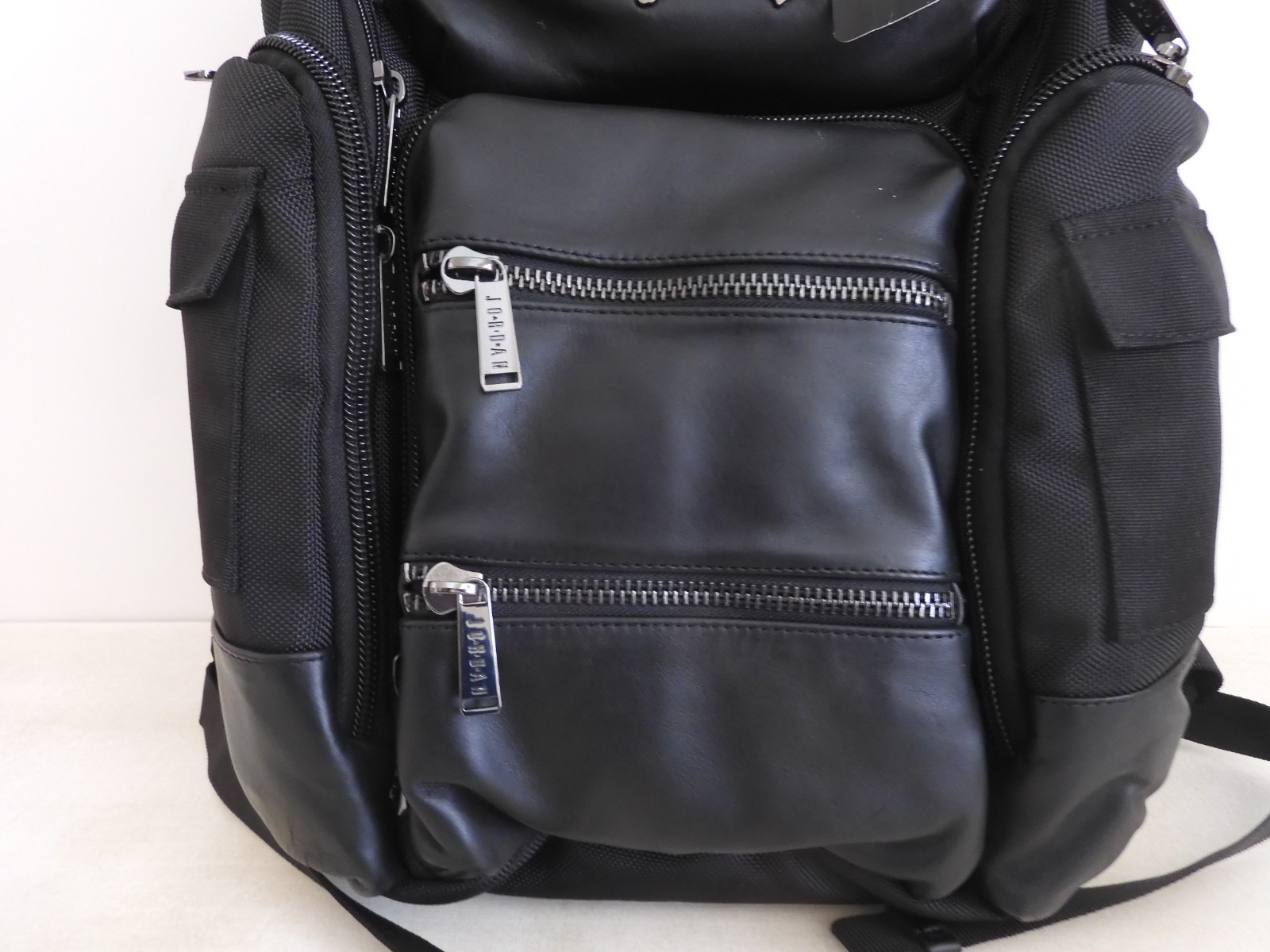 Nike Air Jordan Jumpman Leather Backpack Black Large Laptop Travel [9A0313-023]