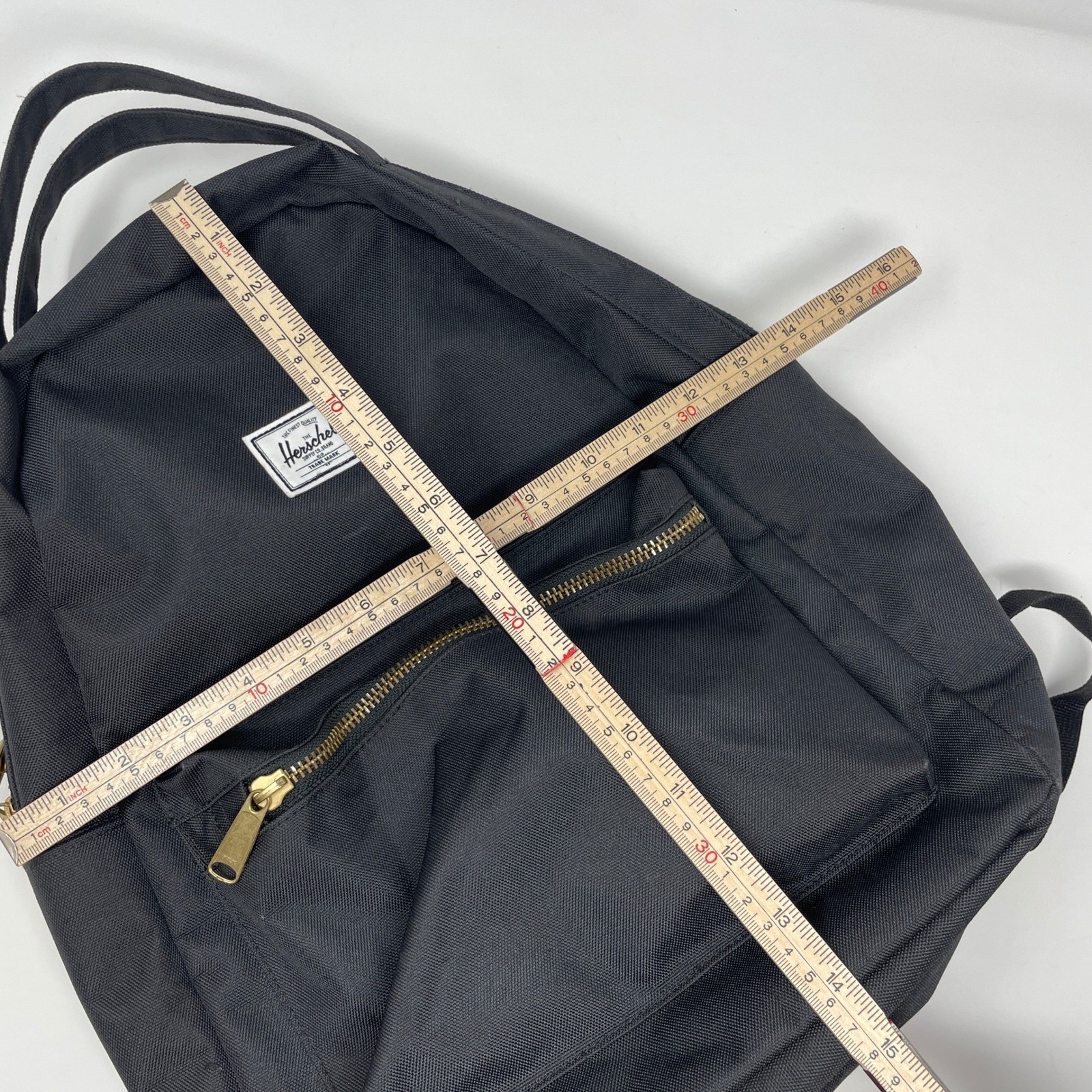 Herschel Supply Nova Mid-Volume Backpack Black Gold Zipper Canvas Commuter Bag