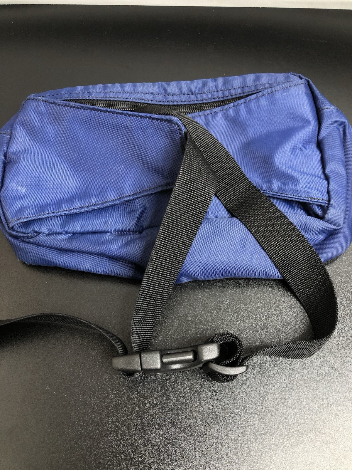 Vintage Nike Dark Blue & Black Fanny Pack Waist Bag White Tag Buckle EUC