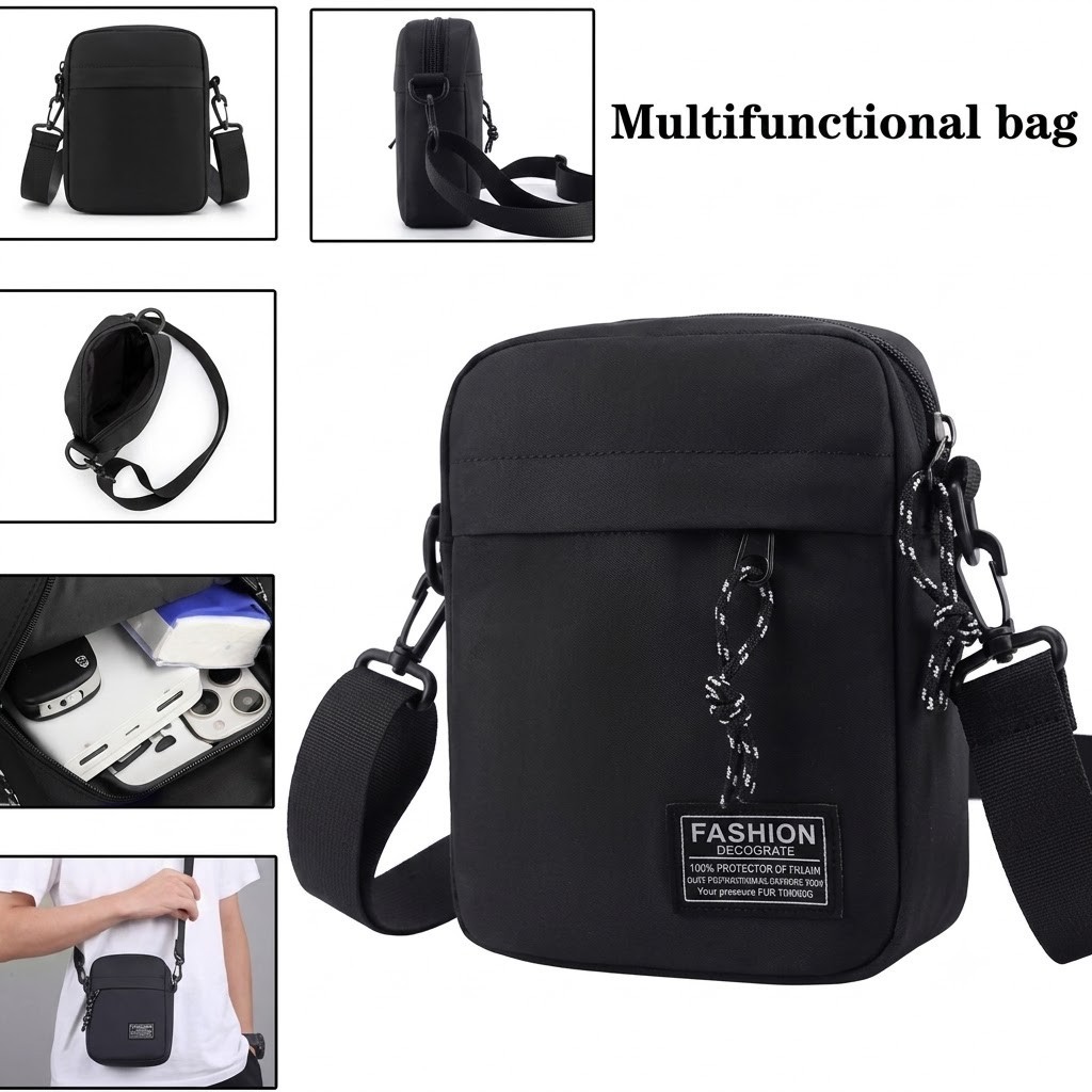 Men’s Crossbody Shoulder Bag Nylon Casual Sling Bag for Travel Work School