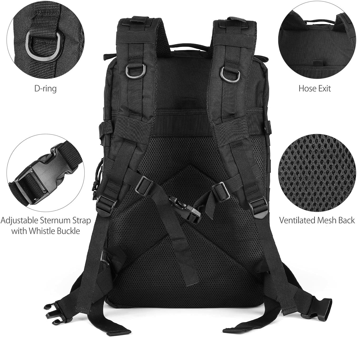 Extra Large Travel Backpack Rucksack Camping Laptop Hiking School Book Bag 45L