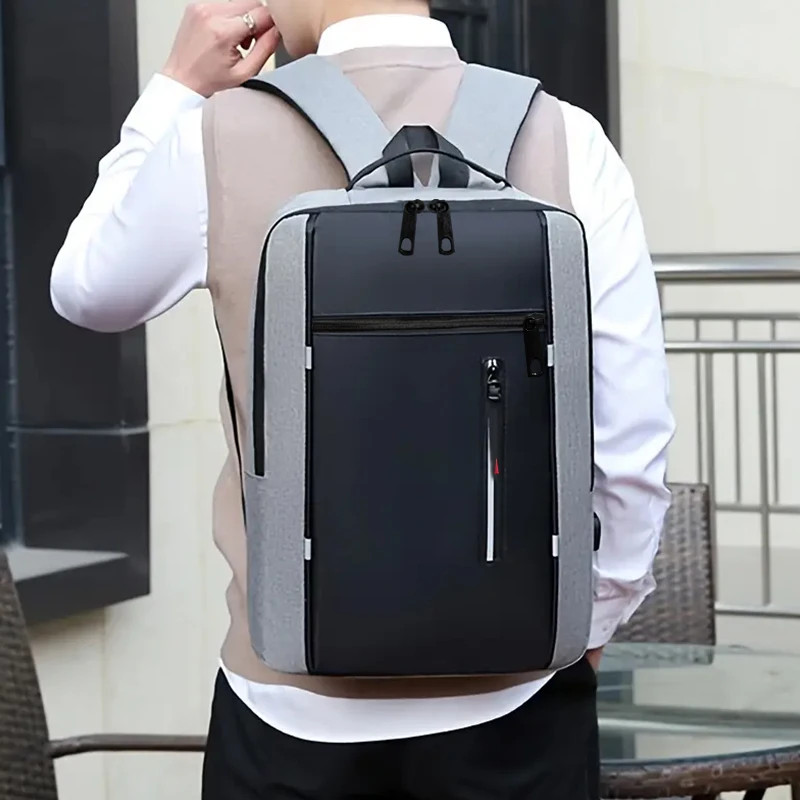 Neutral School Backpack Men Women Business Industrial Style Travel Laptop Bag