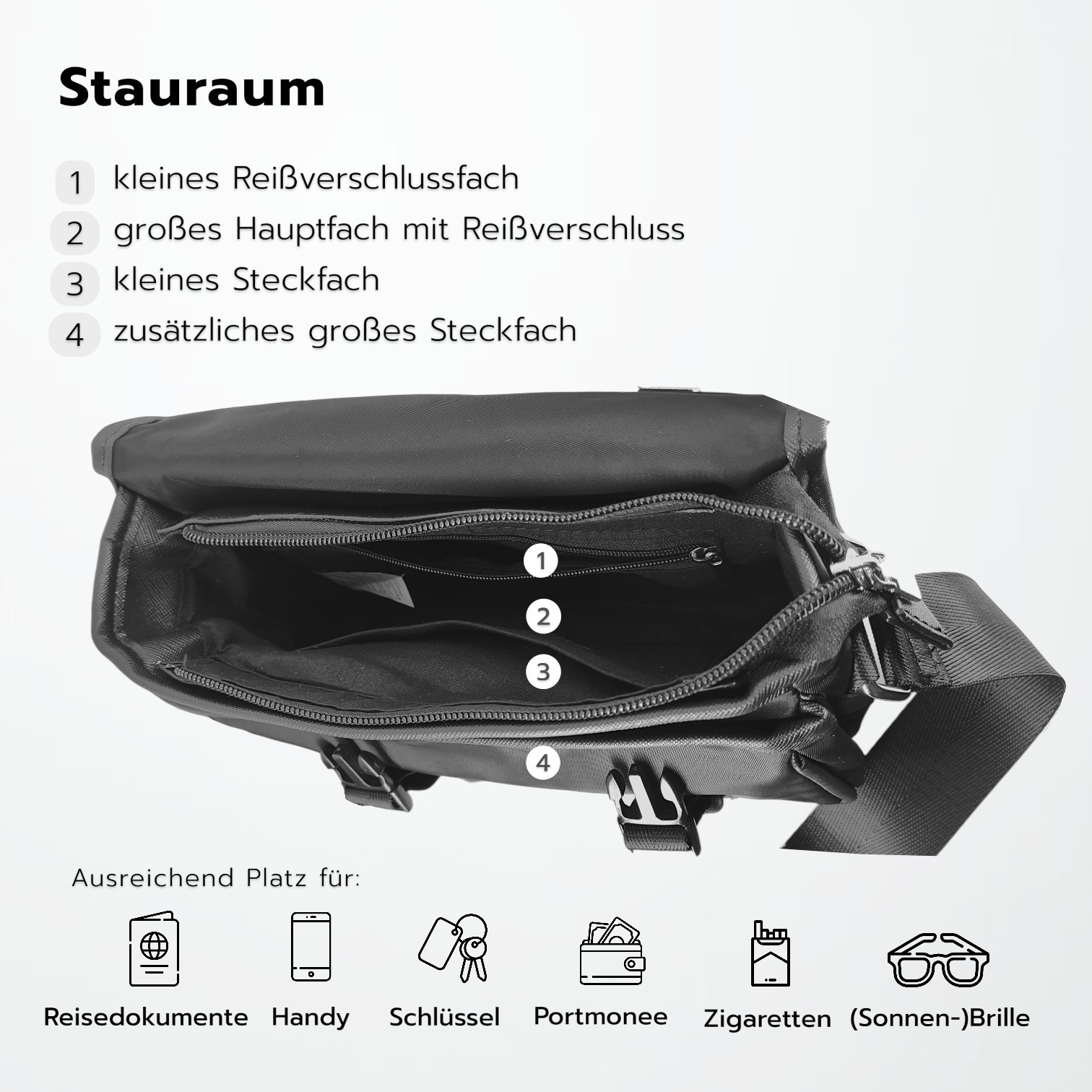 Men’s Small Crossbody Messenger Bag with Mini Bag Satchel Nylon 1839