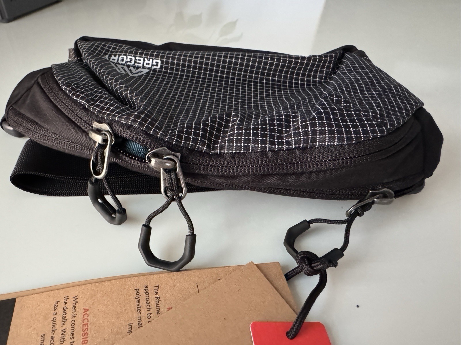 Gregory Rhune Belt Bag Techno Granite 1 Liter Fanny Pack Hiking