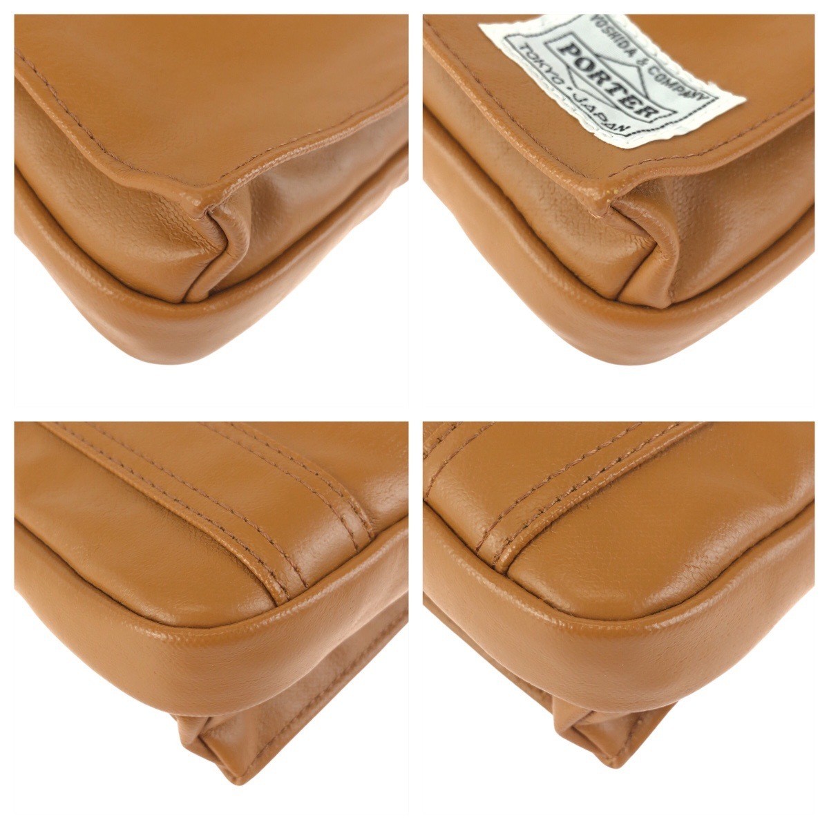 PORTER Shoulder Bag Freestyle Coated Canvas Beige Camel Men W16cm H20cm D4cm