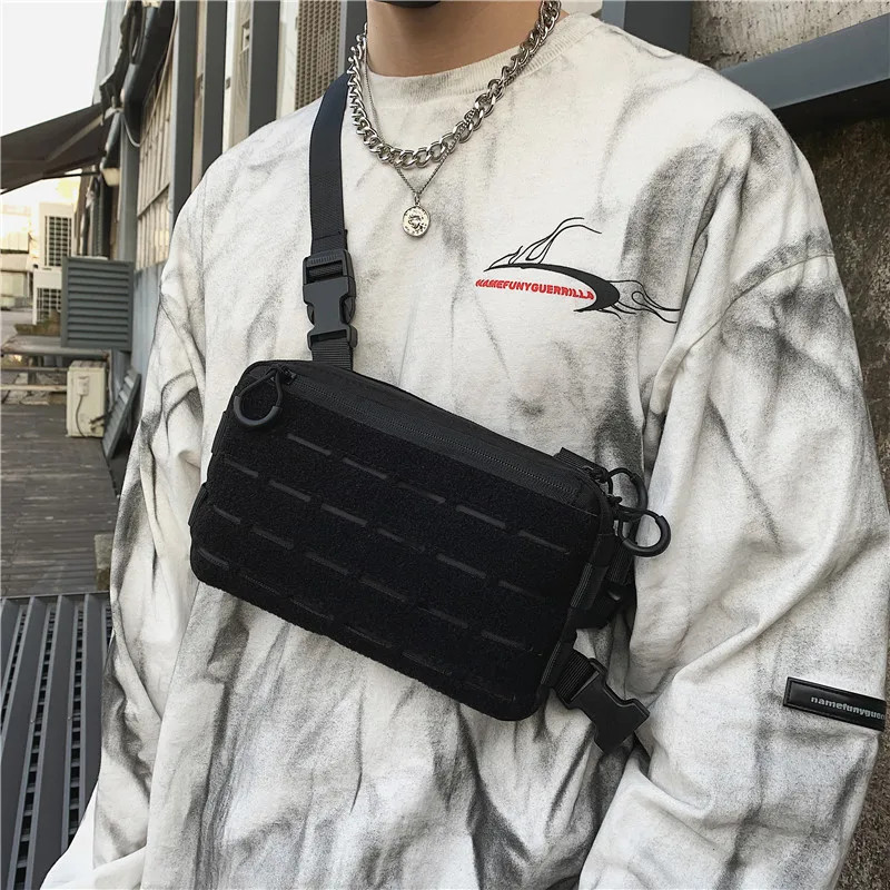 Functional Tactical Chest Bag Exercise Travel Vest Pack Oxford Cloth Vest Storag