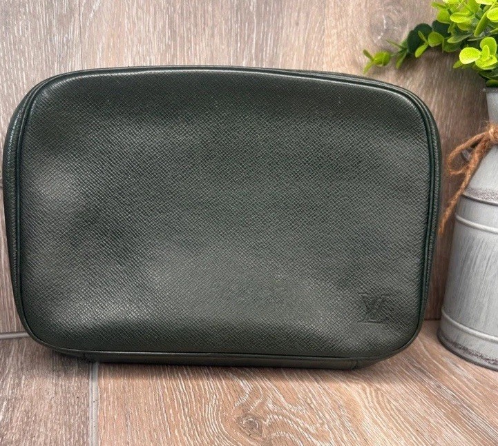 Louis Vuitton Taiga Leather Toiletry Pouch –Authentic, Made in Spain w/COA