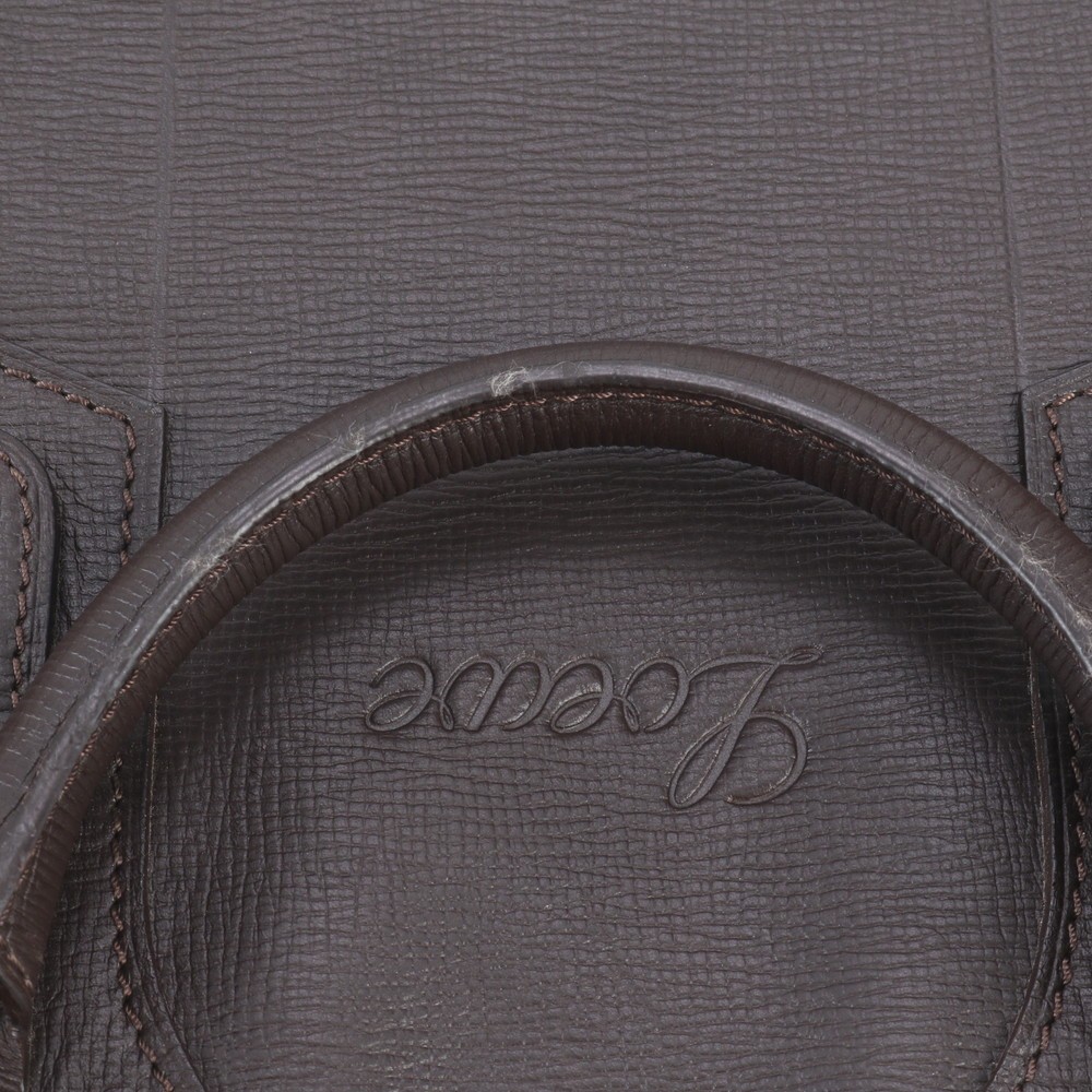 LOEWE Leather Business Bag Document Briefcase Tote Commuting Brown A4