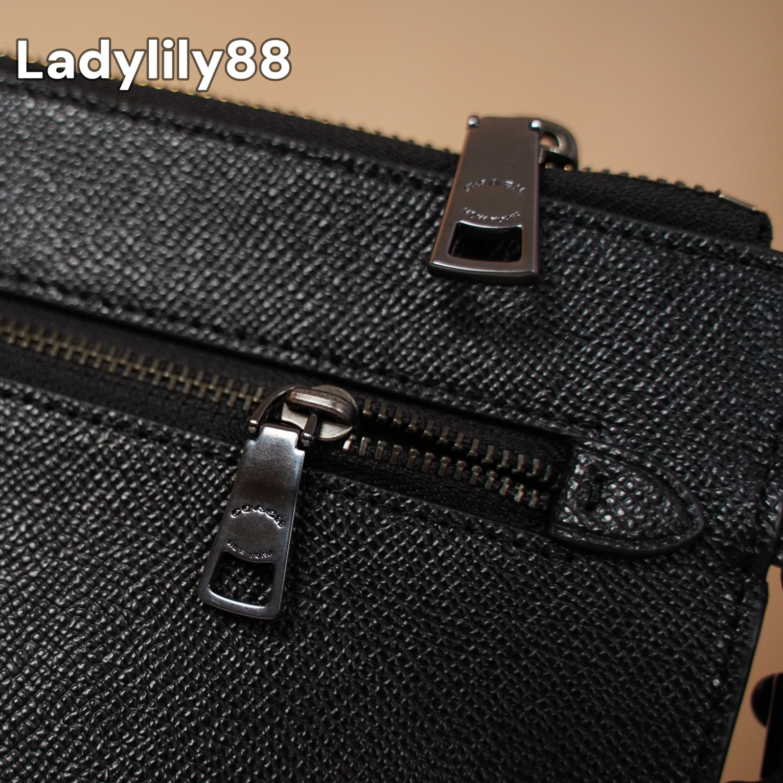 NWT Coach 68154 Structured Pouch Crossgrain Leather Black Antique Nickel Black