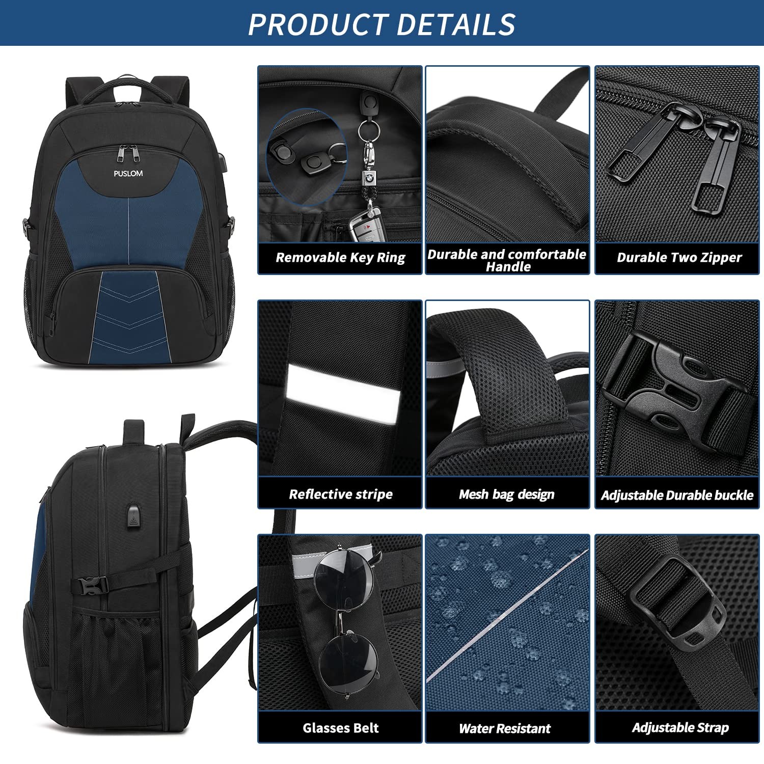 Extra Large Travel Laptop Backpack for Men 55L,Water Resistant 18.4 inch Big …