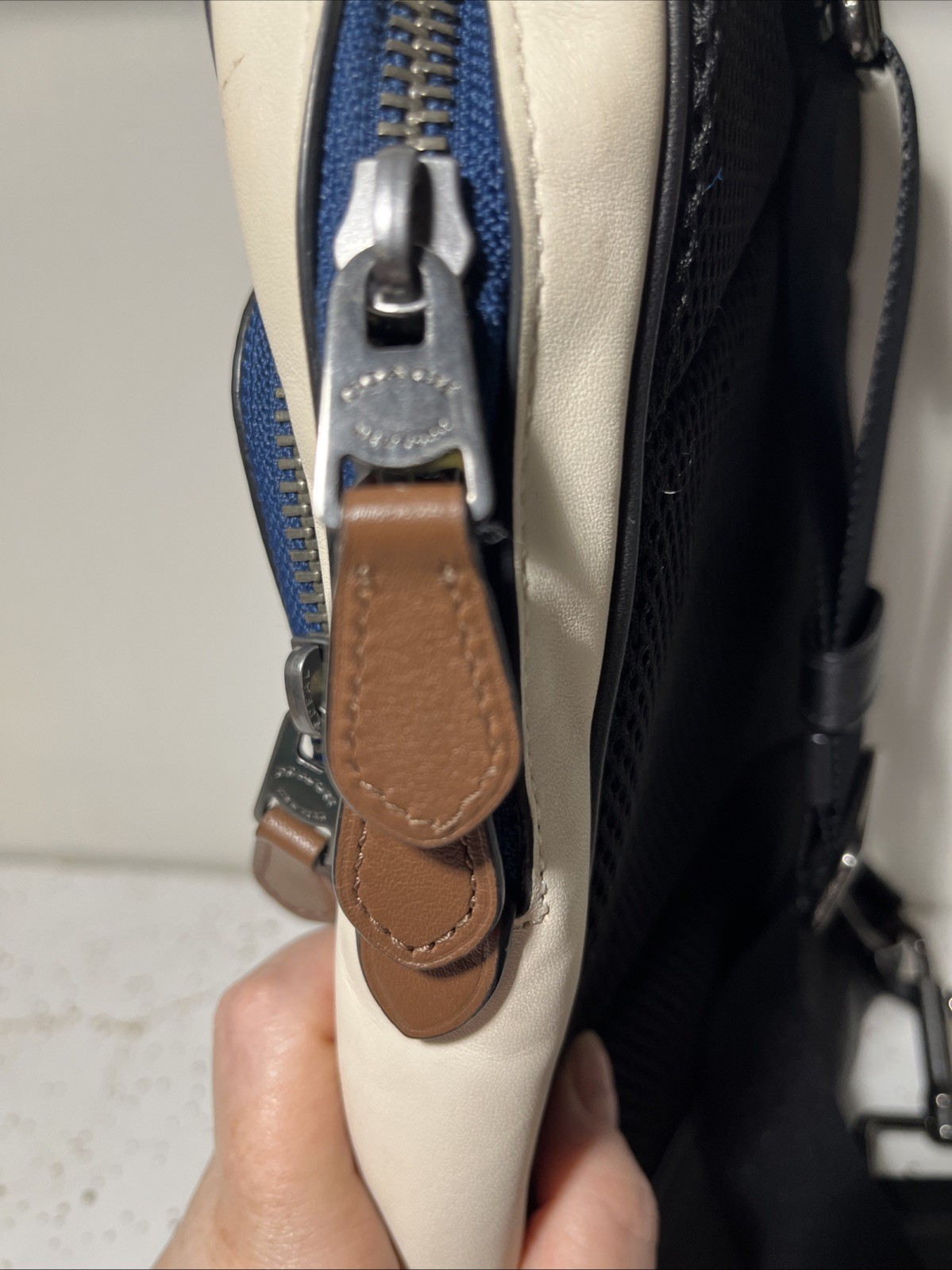 COACH leather backpack N:M1922-233 White/Black Rare Model