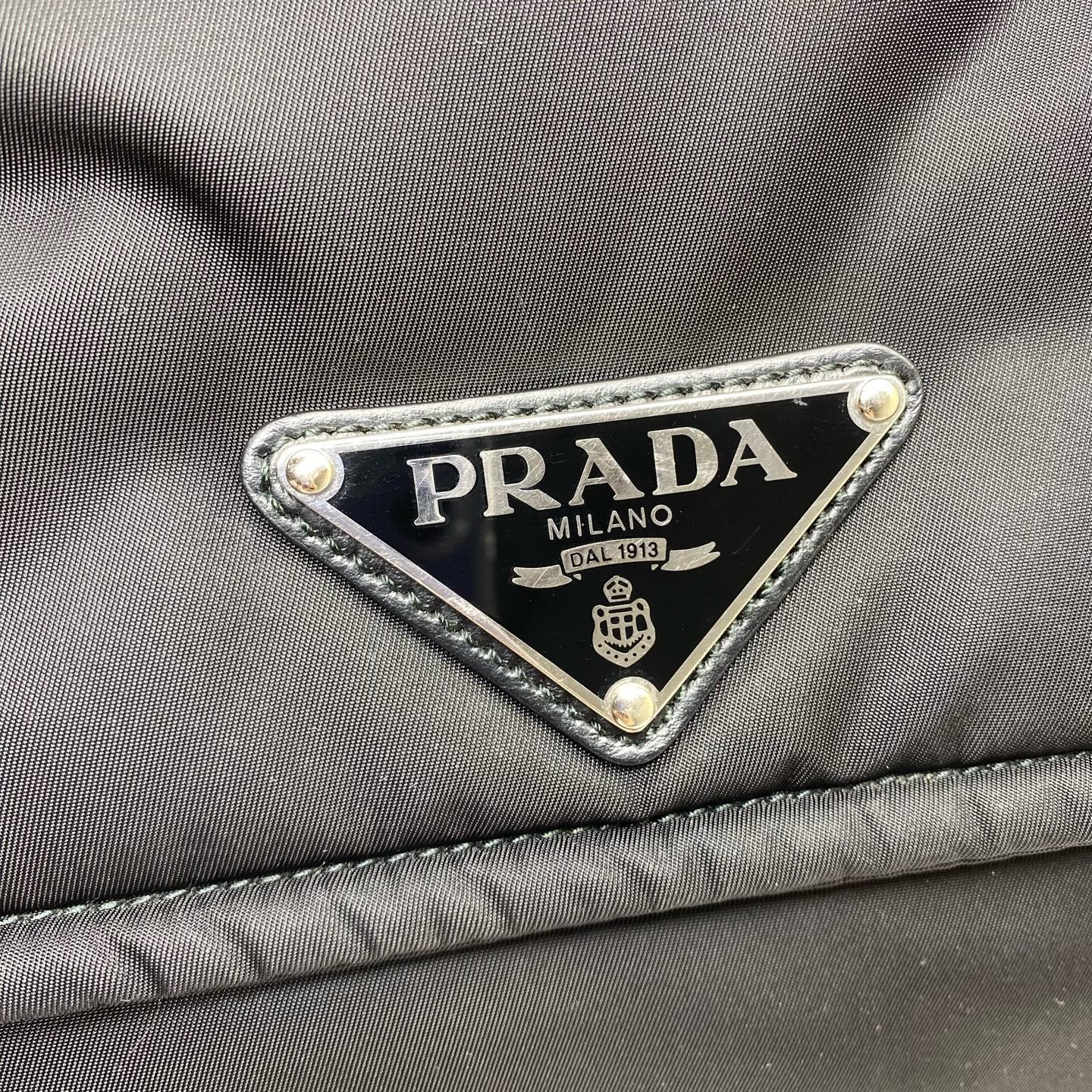 Prada Pre-Owned Cini Nylon Crossbody Messenger Bag Black 30X20X13cm
