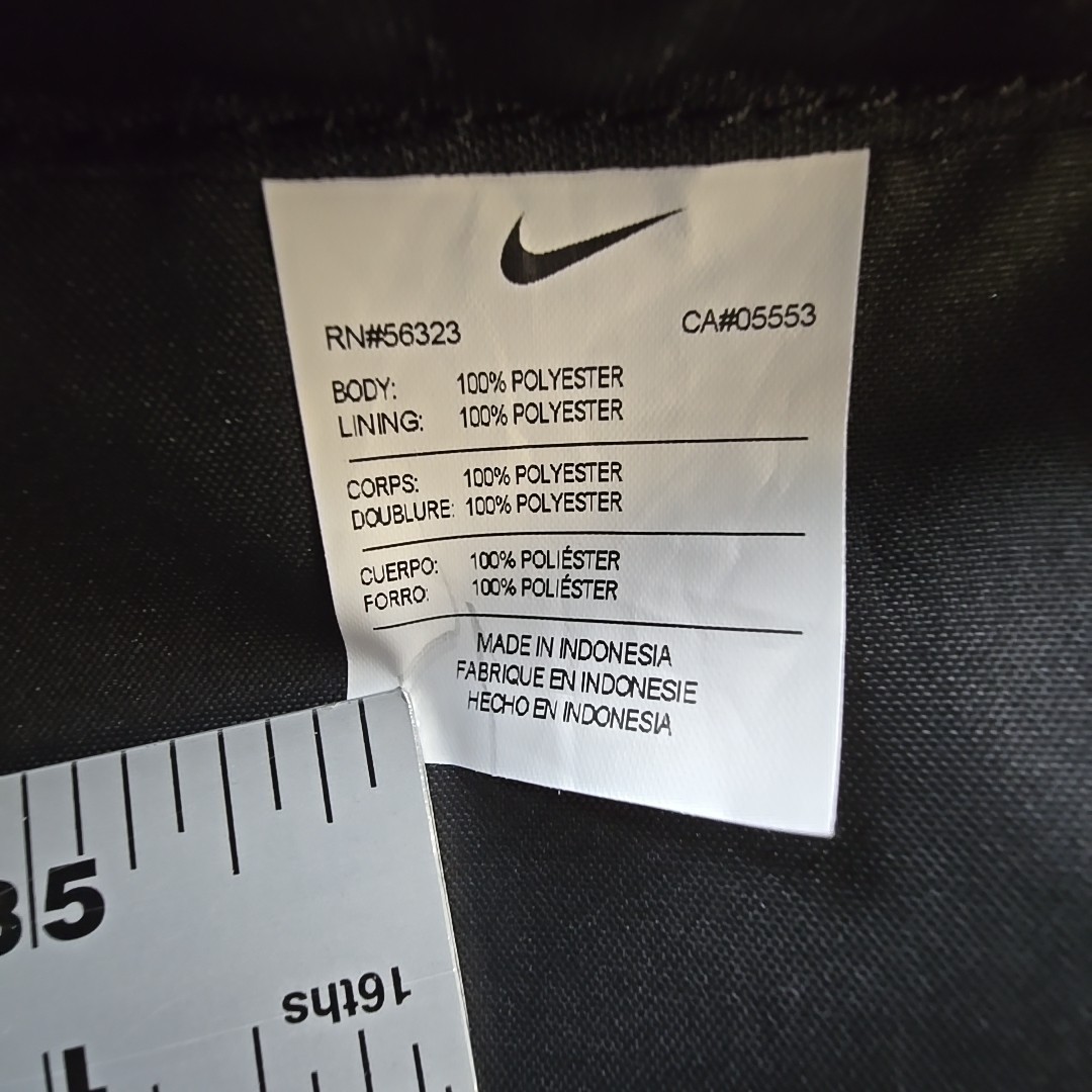 NIKE Black Drawstring Backpack/String Bag (with Side Zipper Pocket)