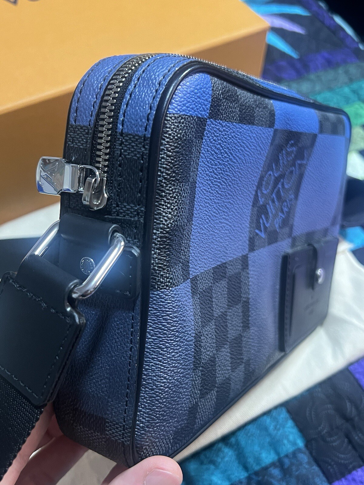 Louis Vuitton Damier Graphite Alpha Messenger Blue Trim N40188 Virgil Abloh