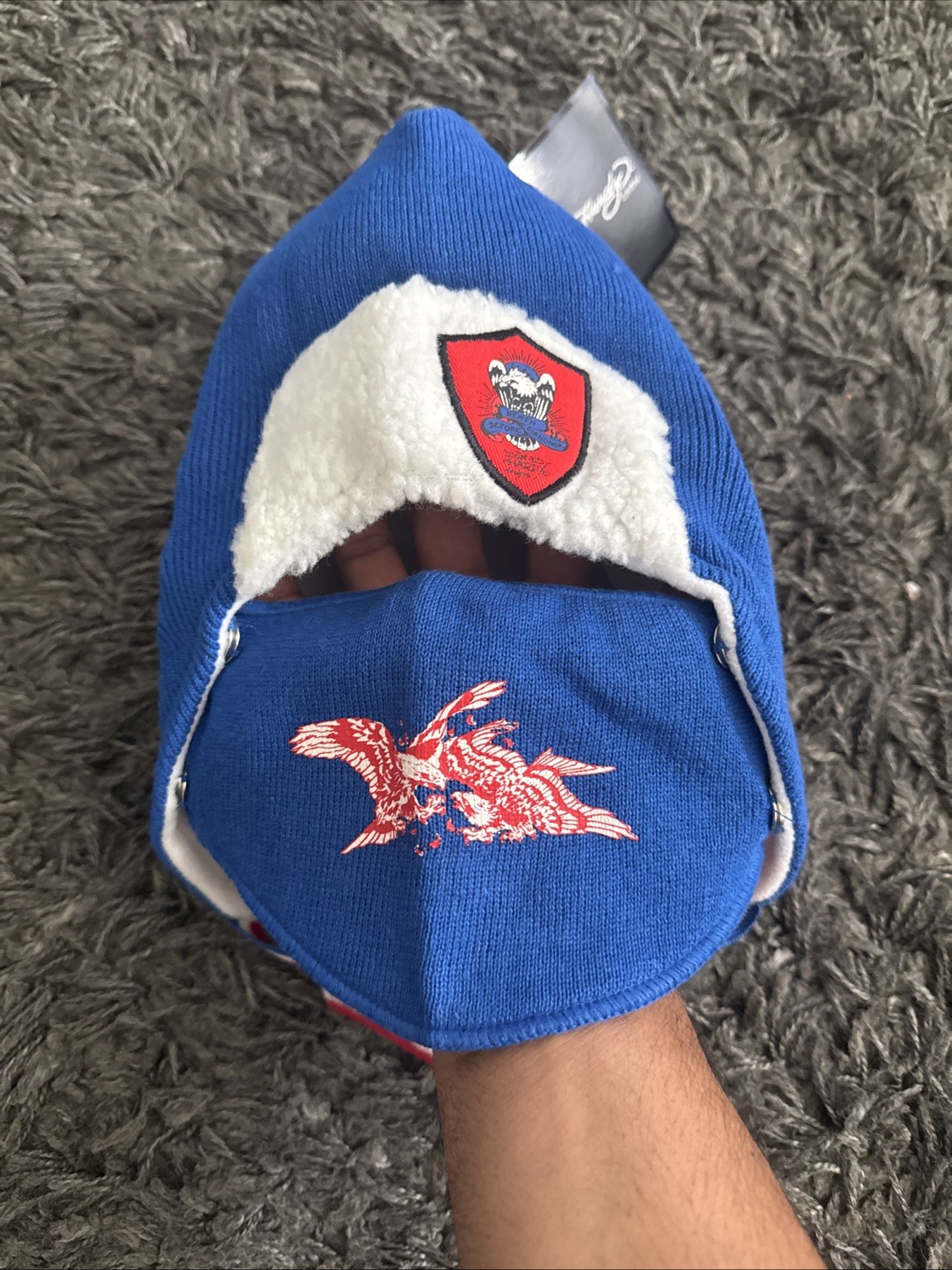 New with Tags Ed Hardy USA Ski Hat Cap & Removable Face Mask Beanie Skullies