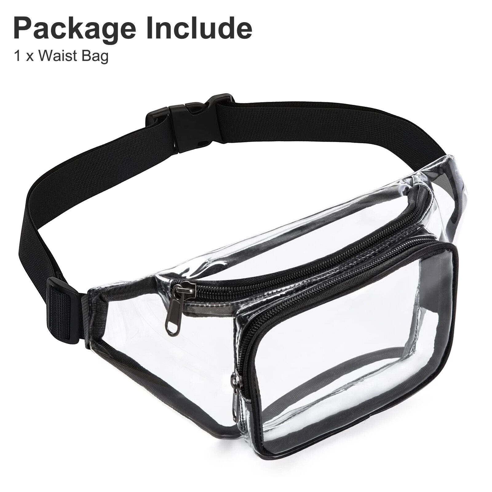 Waterproof Men Women Waist Bag Clear Fanny Pouch Outdoor Travel Pack Adjustable