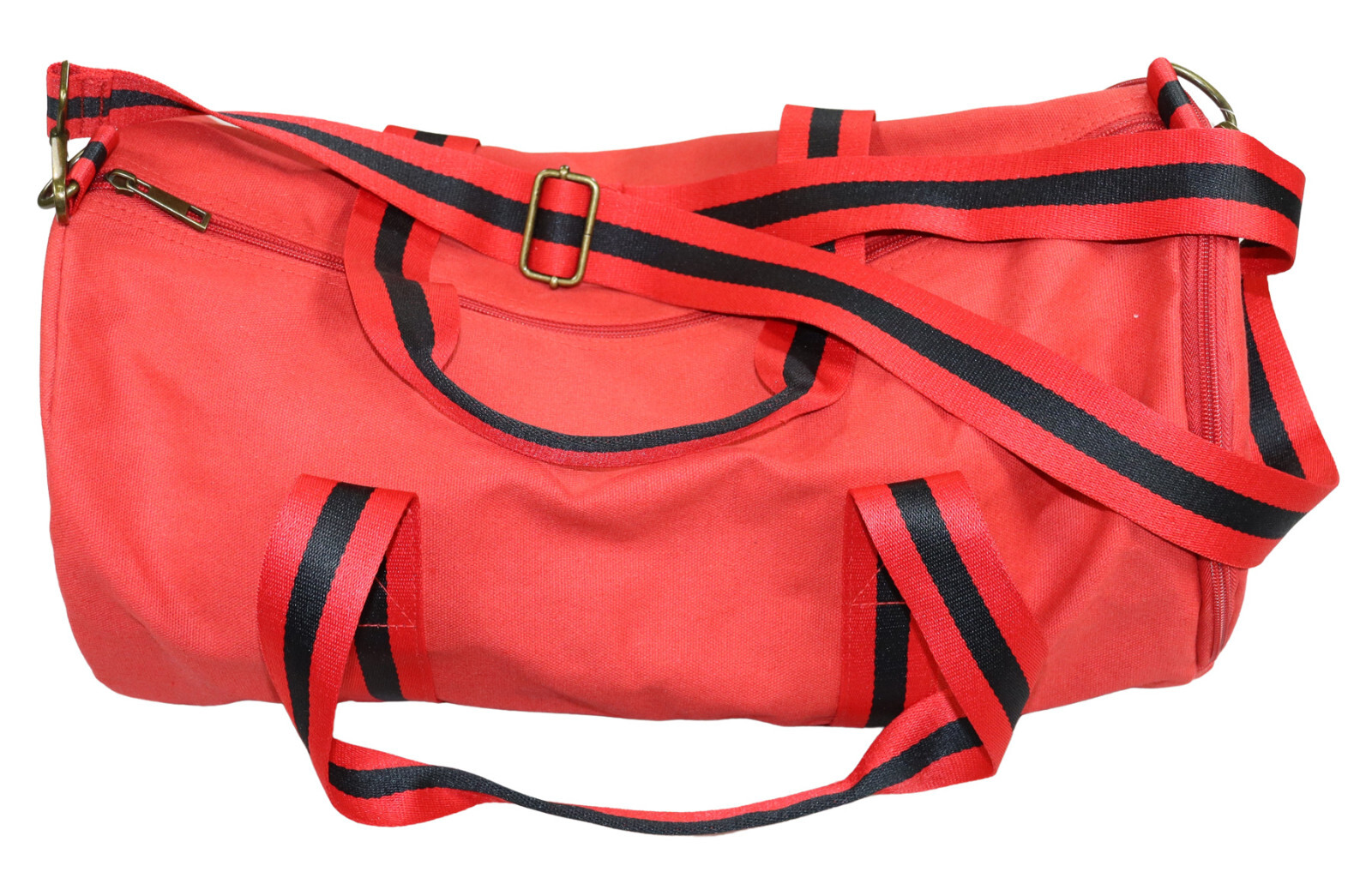 Club Room Canvas Solid Color Multi-Pocket Versatile Duffle Bag NWT Red