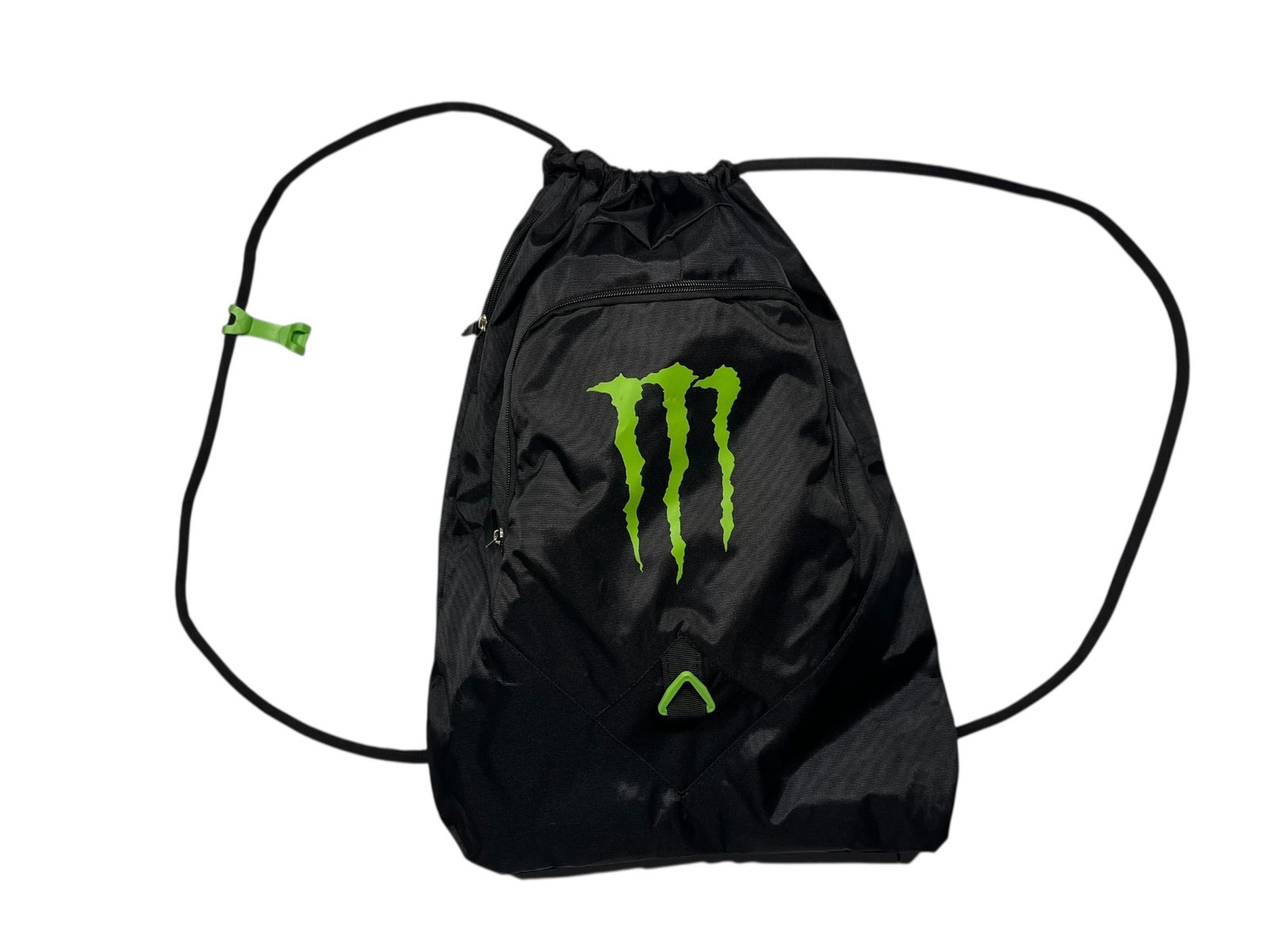 MONSTER ENERGY DRINK Black/Green PULL-STRING BACKPACK Athletic Gym Shoes Bag MX