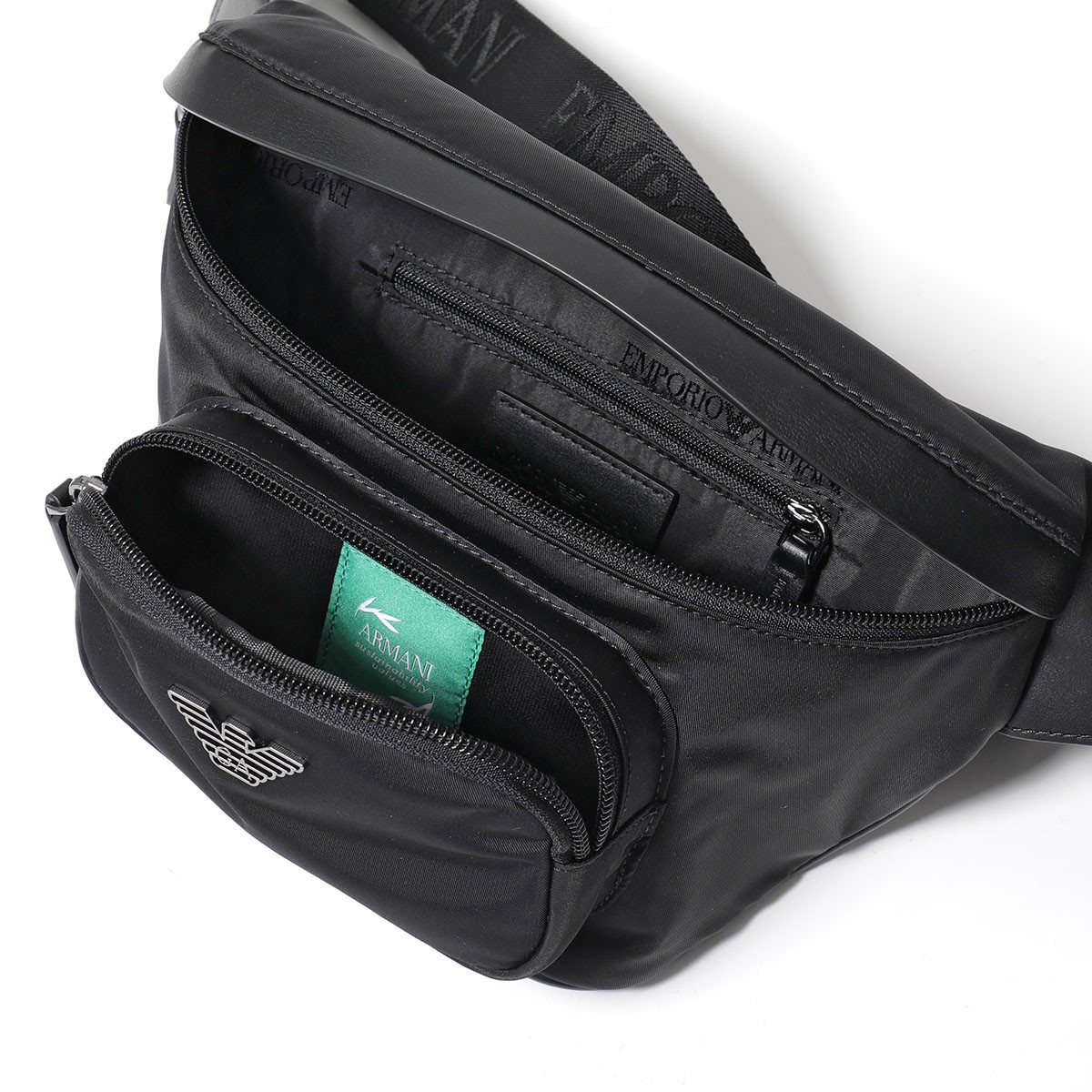 EMPORIO ARMANI Body Bag BELT BAG Men’s Belt Bag Eagle Plate Bag UC001 BLACK