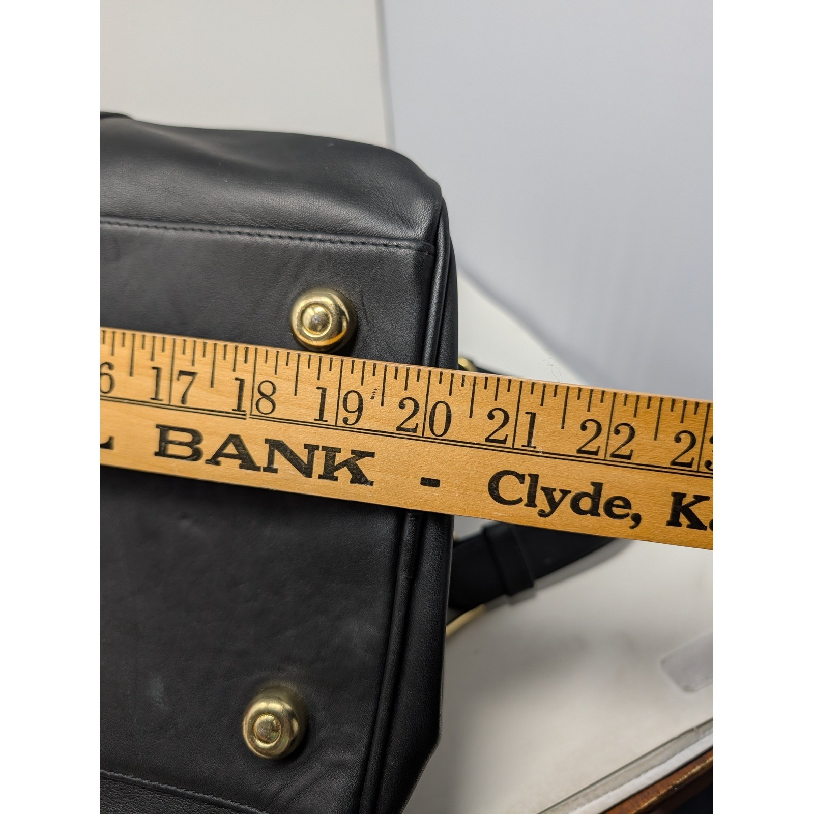 Coach Transatlantic Duffel Bag Black Leather Travel Weekender F1S-0596