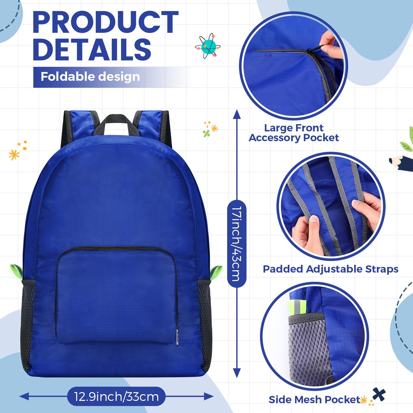 50 Pack Backpacks in Bulk 17 Inches Back Pack Basic Backpack for adult Lightw…