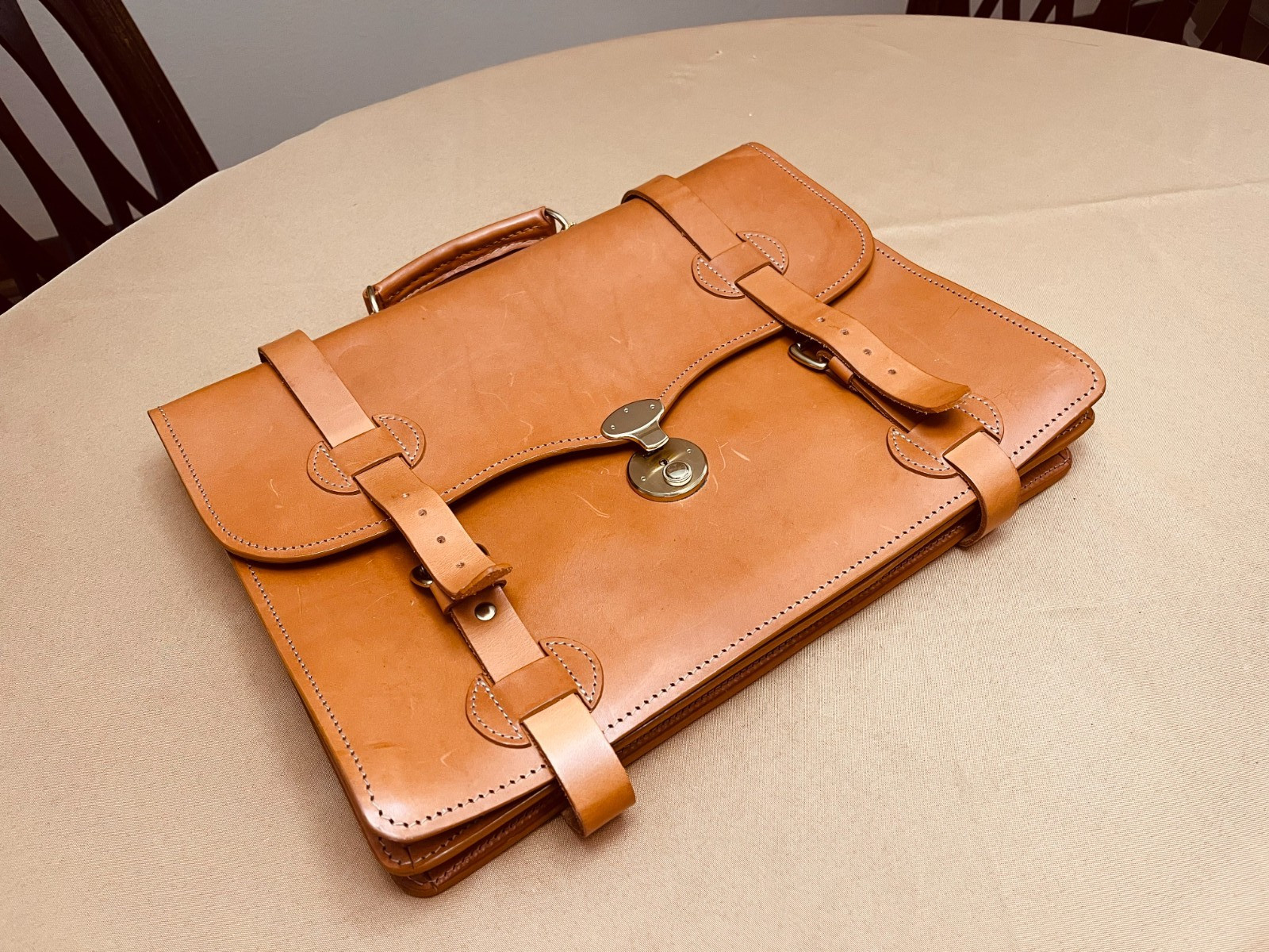 STEPHEN BROOKS English Tan Bridle Leather Briefcase / Portfolio / Satchel – USA