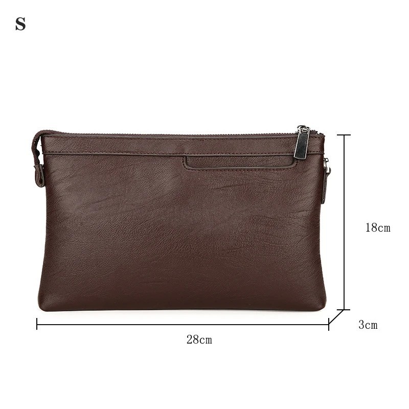 Men’s PU Leather Clutch Bag Business Envelope Wallet Travel Phone Pocket Fashion