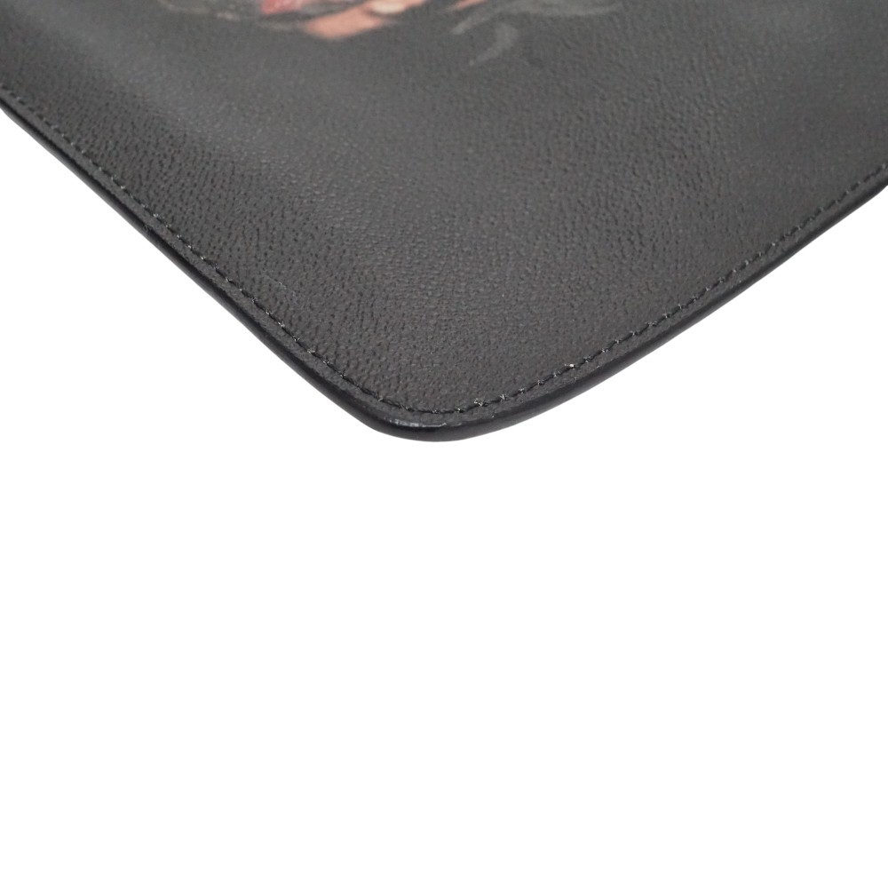 Givenchy Rottweiler Print Clutch Bag Black Dog print Leather Auth Second bag