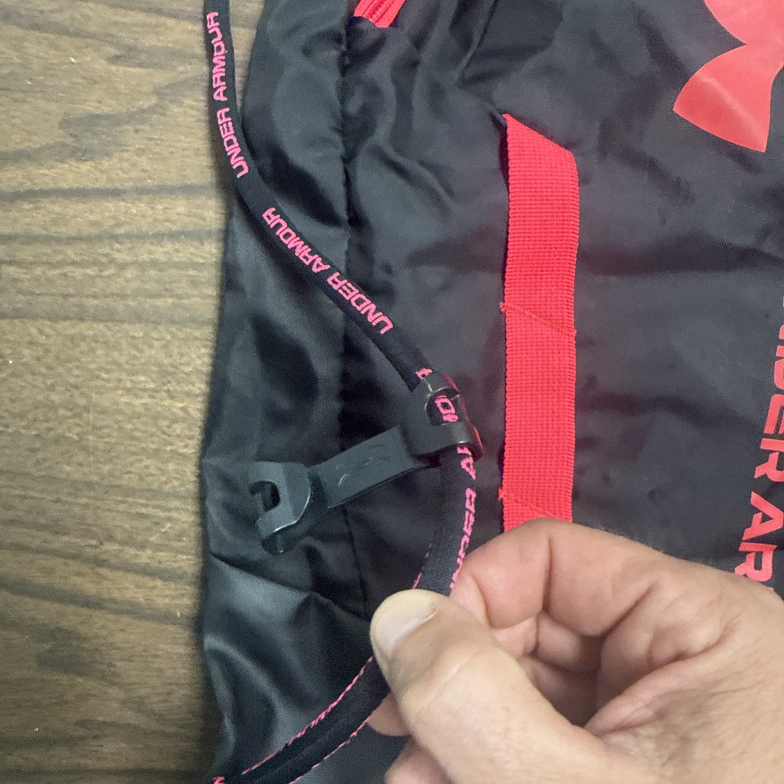 Under Armour Undeniable Sackpack 2.0 Drawstring Bag Zip Pockets Black Pink