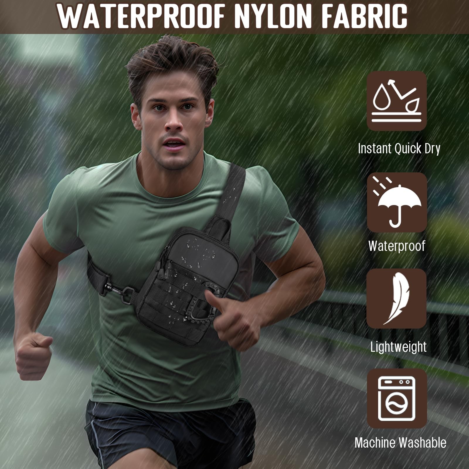 DEYACE Small Sling Bag for Men, Tactical Inspired Waterproof Utility EDC Mini…