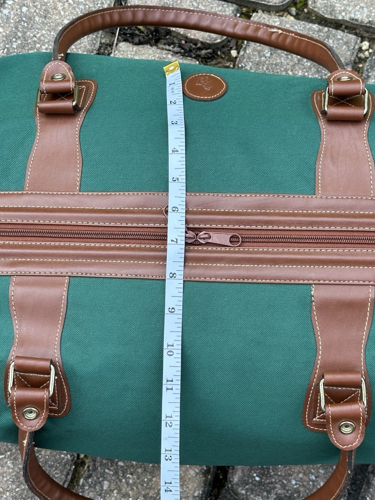 Vintage Polo Ralph Lauren Green Canvas Duffle Bag Large Tote Preppy Logo