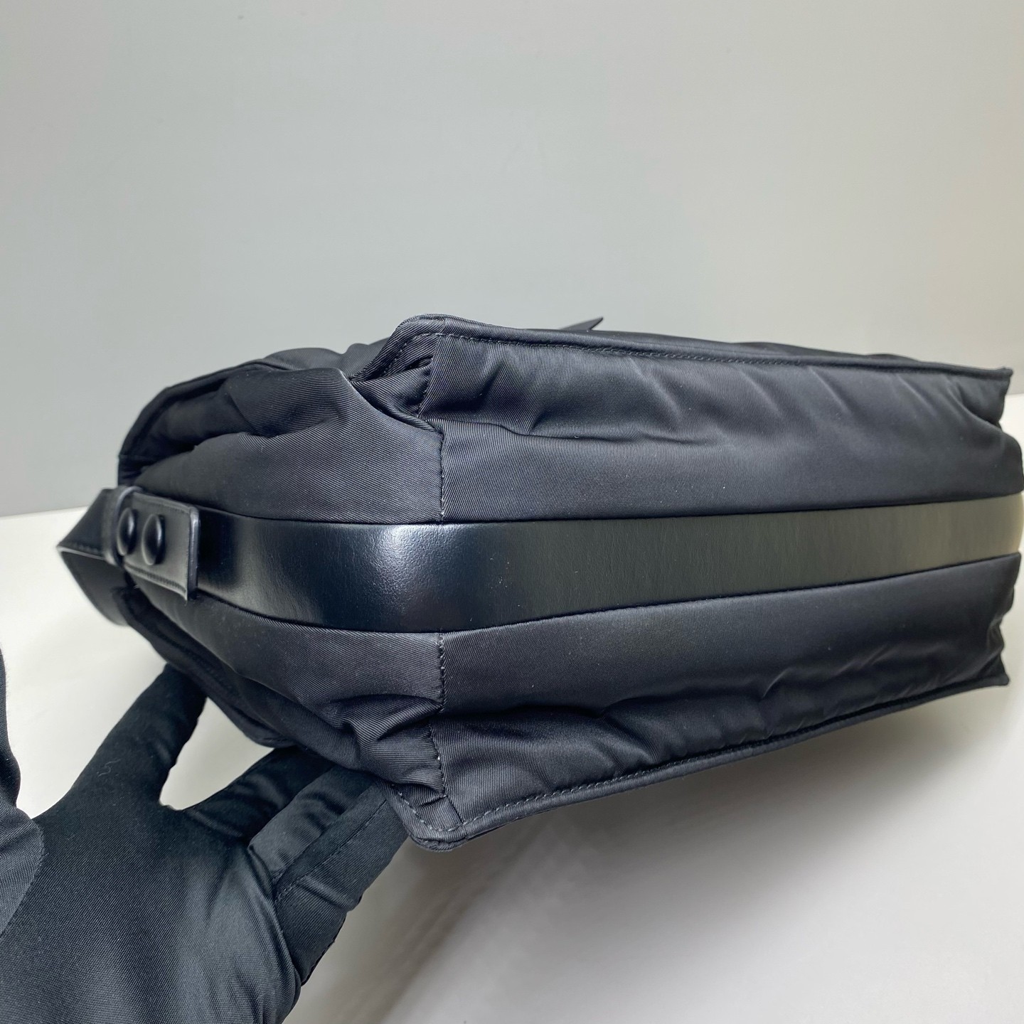 Prada Pre-Owned Cini Nylon Crossbody Messenger Bag Black 30X20X13cm