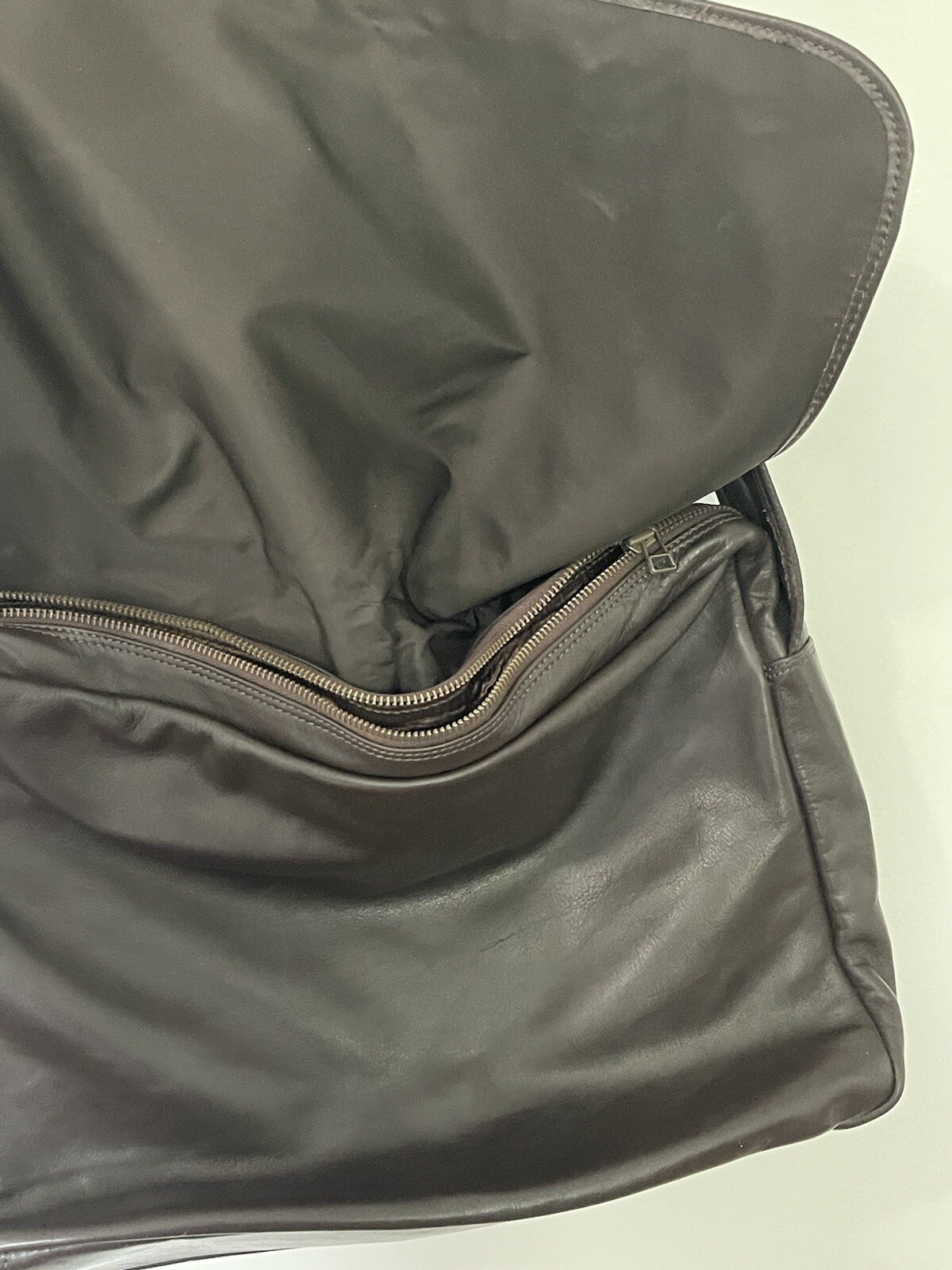 Armani Exchange Chocolate Calf Leather Messenger Crossbody Bag