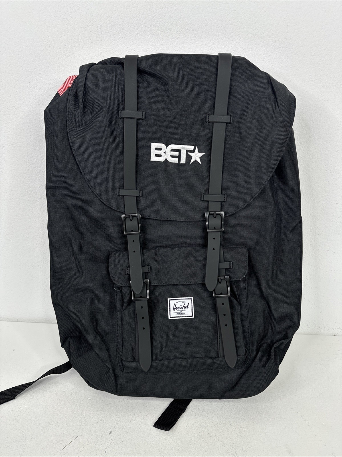 Herschel Supply Co. Little America Rubber Black 23.5L NEW Embroidered
