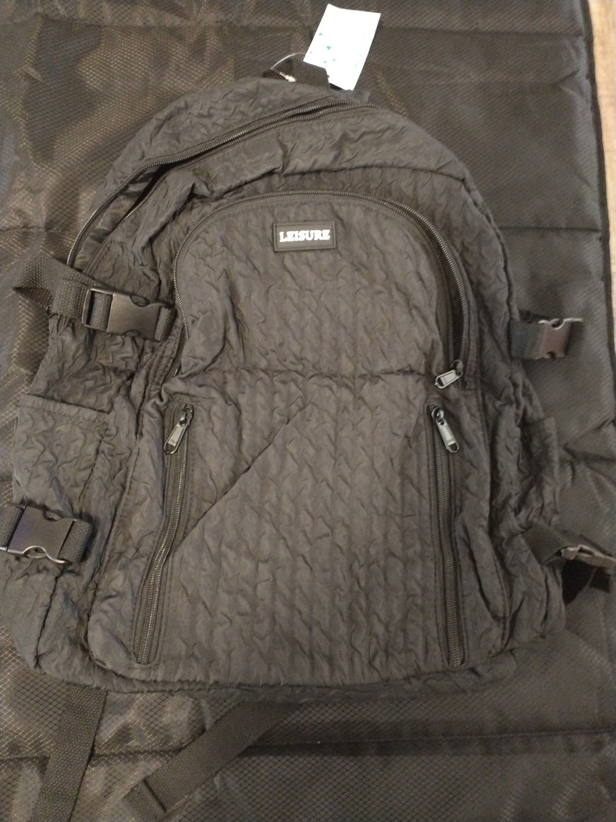 black leisure backpack good quality new with tags
