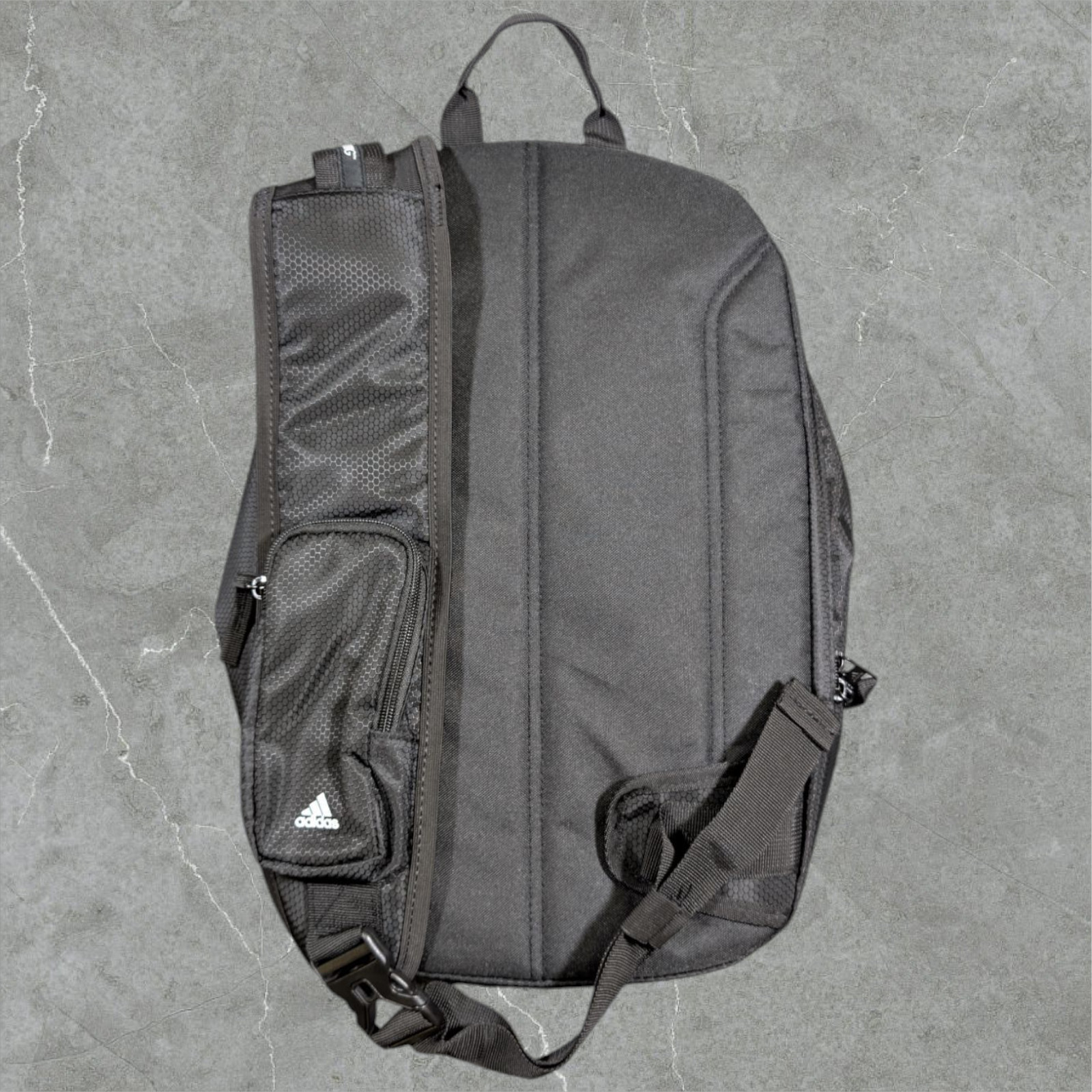 adidas Prime Sling Backpack Laptop Bag Black LoadSpring Strap Wipe-able Lining