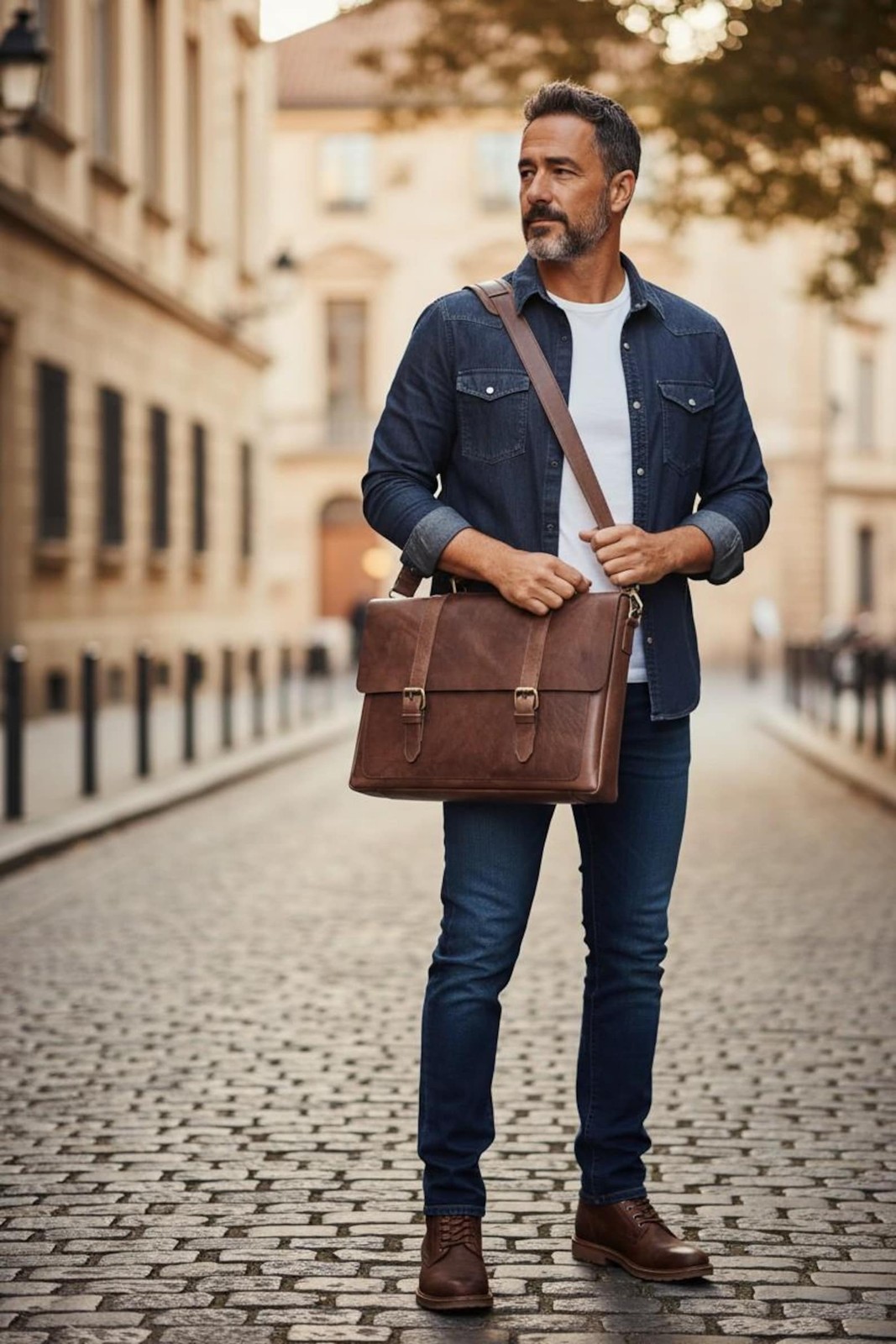 Personalized Leather Laptop Briefcase for Men, Anniversary Gift Bag | Livinwise