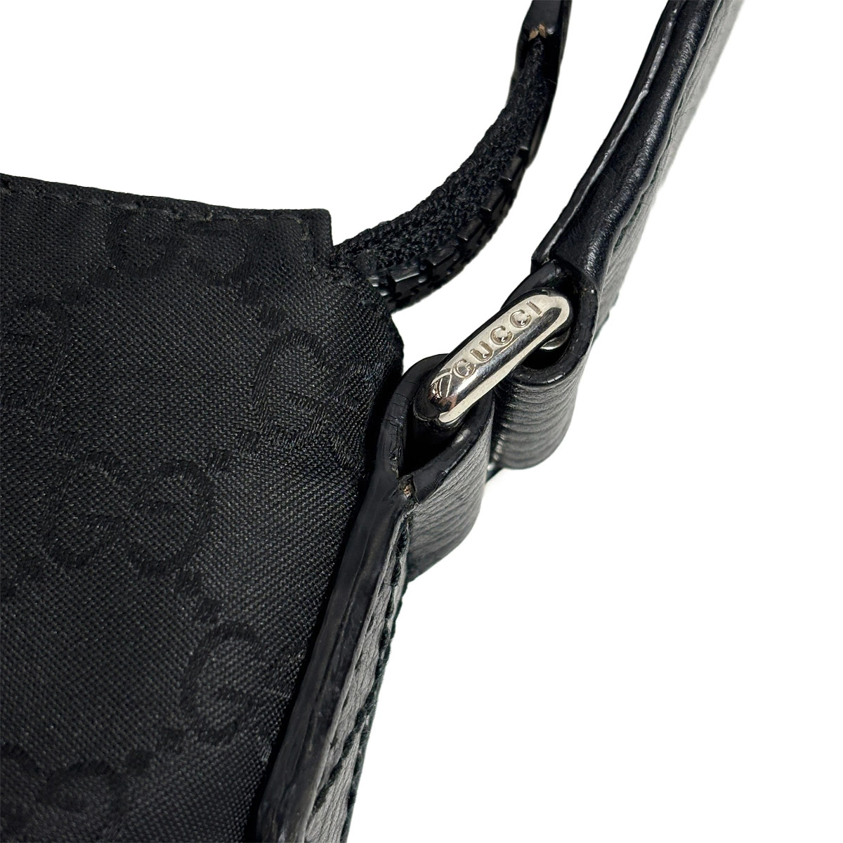 Gucci Shoulder Bag Messenger GG Nylon Black 509639 Unisex Crossbody