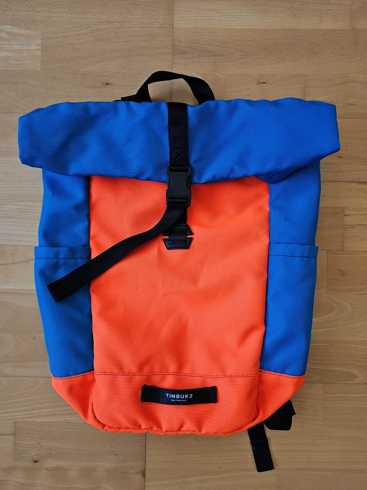Timbuk2 Tuck Pack Backpack Rolltop Laptop Bag Urban Commuter Orange Blue USA