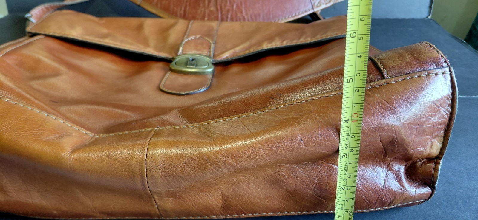 distressed heritage classic vintage executive tan leather briefcase mesenger Bag