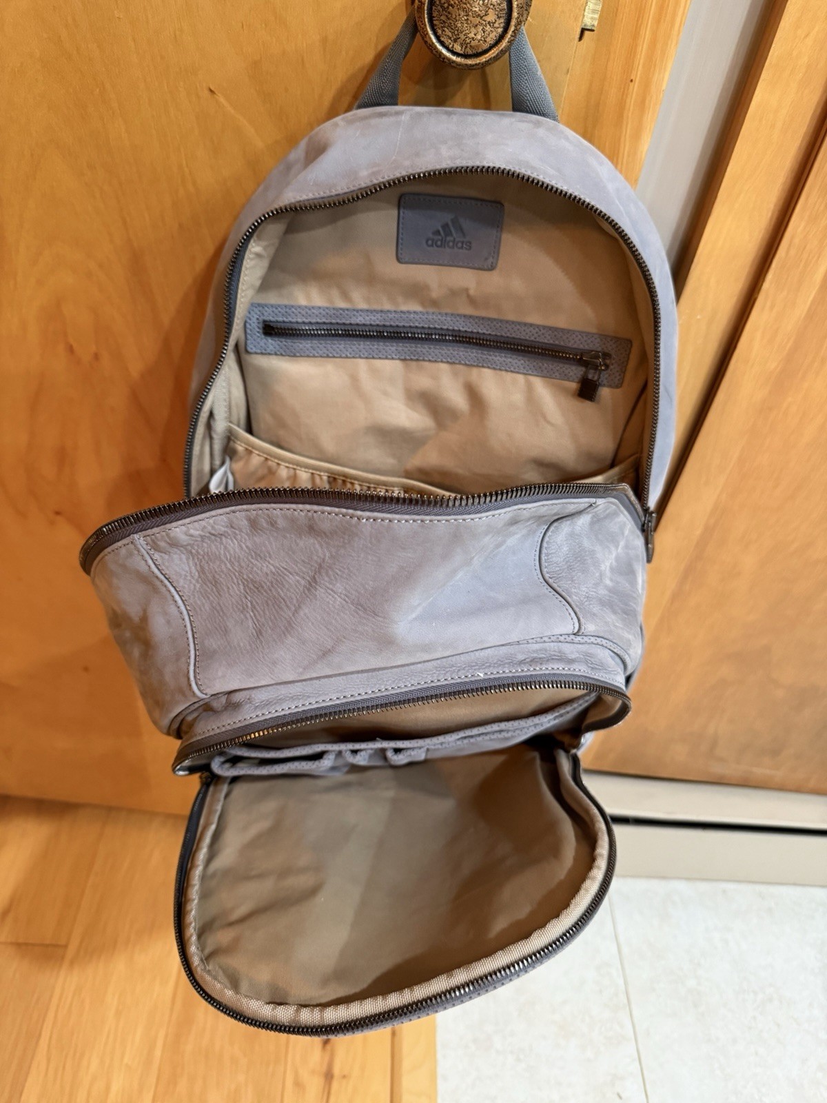 Adidas “Leather Basic” Grey backpack